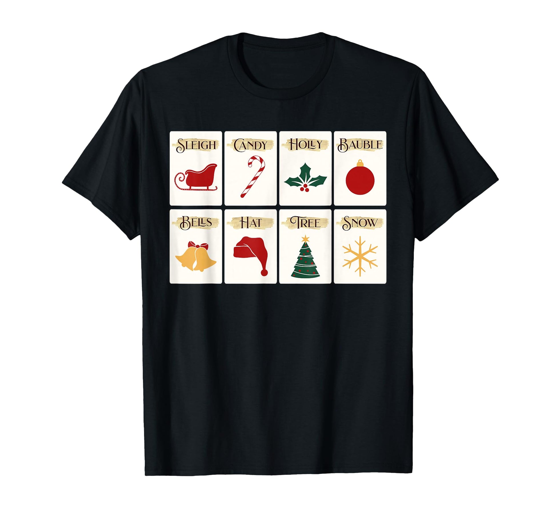 Icons Holiday Typography Art T-Shirt - Casual Everyday Wear Unisex - T-Shirt, Sweatshirt, Hoodie