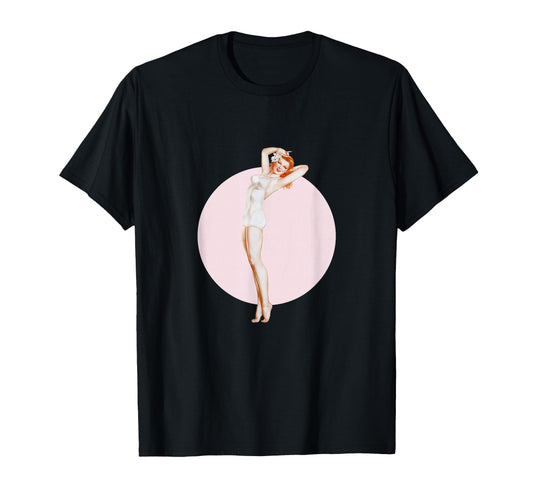 1940S Pin Up Sexy American Art T-Shirt - Minimalist Print Unisex - T-Shirt, Sweatshirt, Hoodie