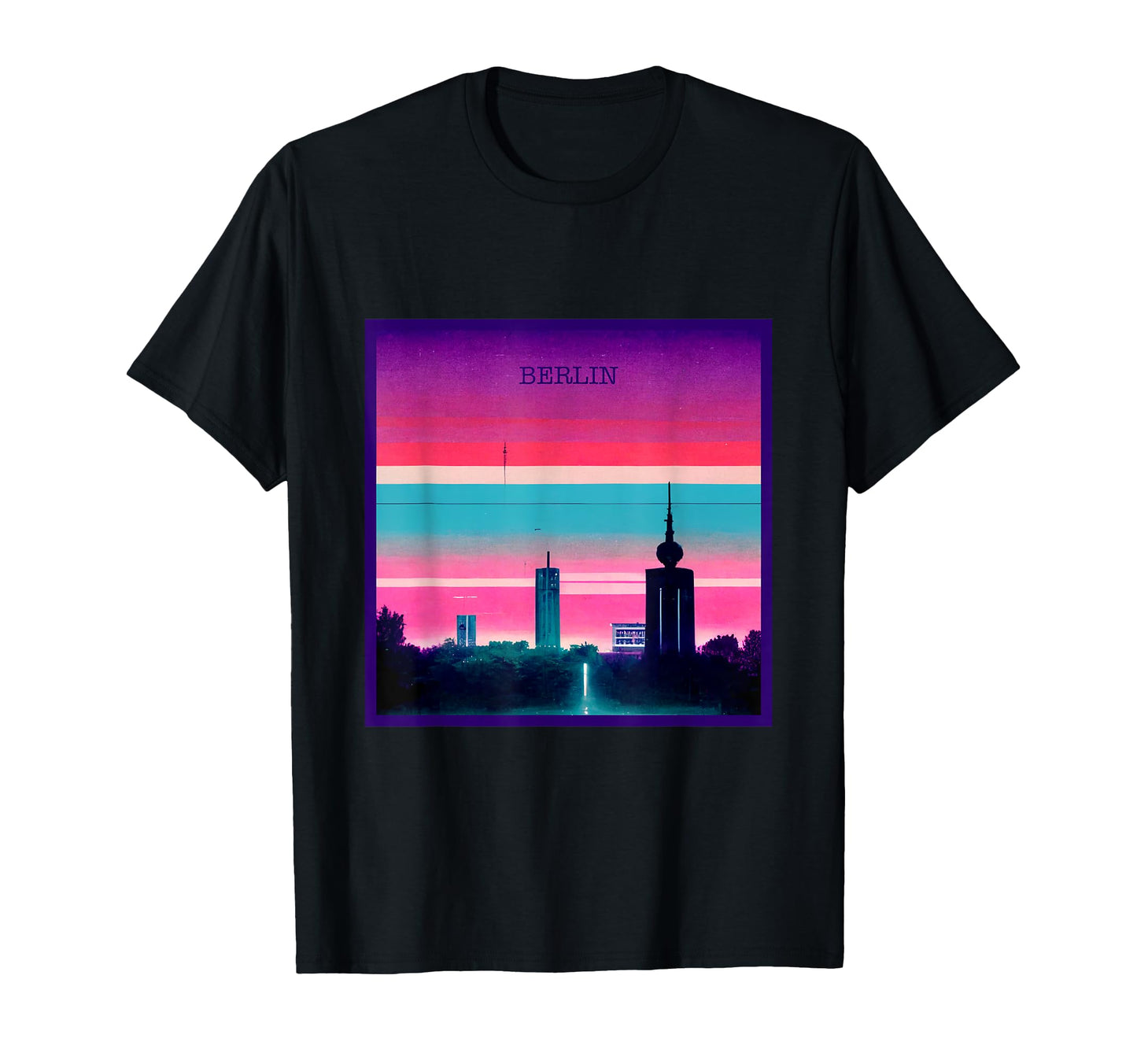 Vaporwave City Berlin Aesthetic T-Shirt - Streetwear Style for Adults - T-Shirt, Sweatshirt, Hoodie
