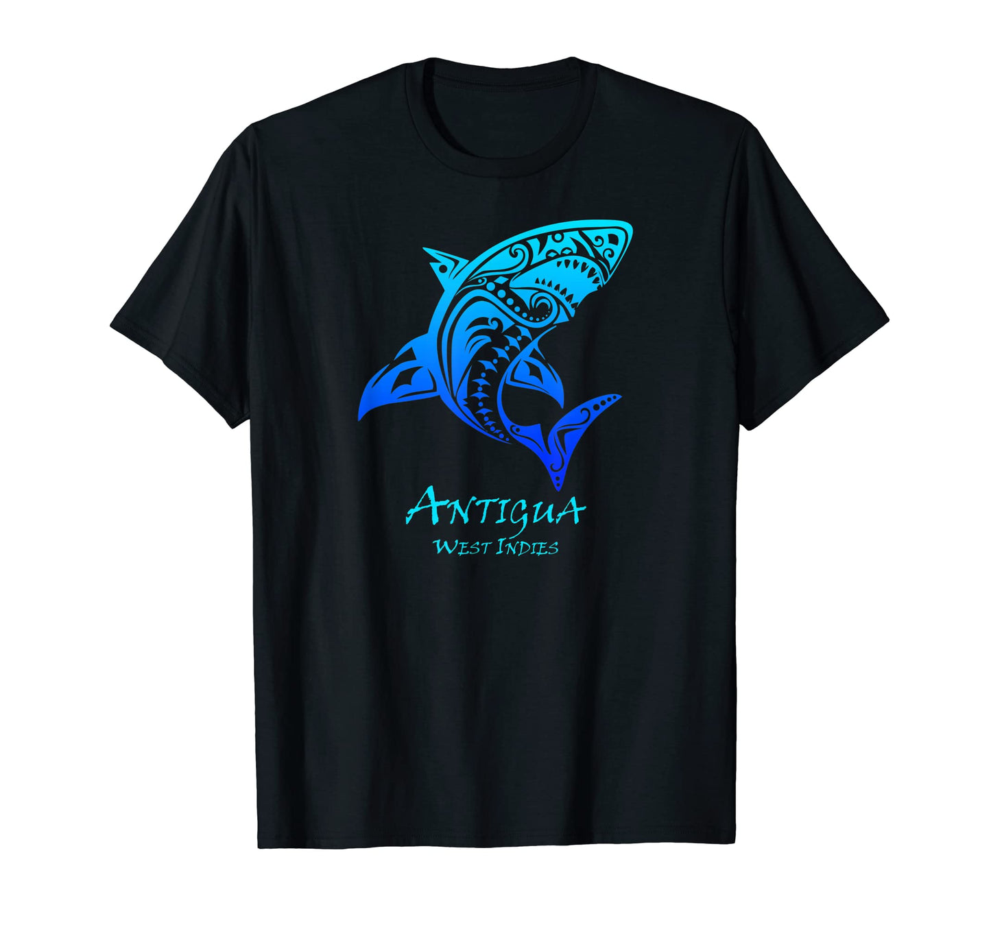 Antigua West Indies Tribal Shark Vacation T-Shirt - Graphic Print Men Women - T-Shirt, Sweatshirt, Hoodie