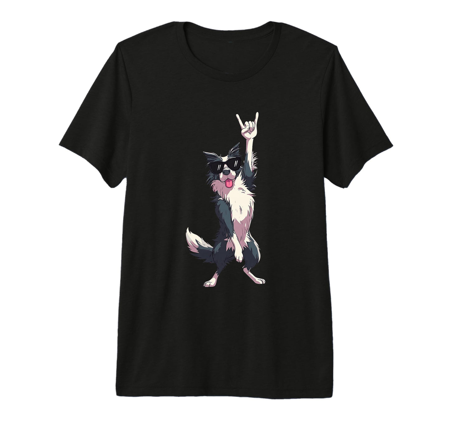 Border Collie Rock Star Dog T-Shirt - Casual Everyday Wear for Adults - T-Shirt, Sweatshirt, Hoodie