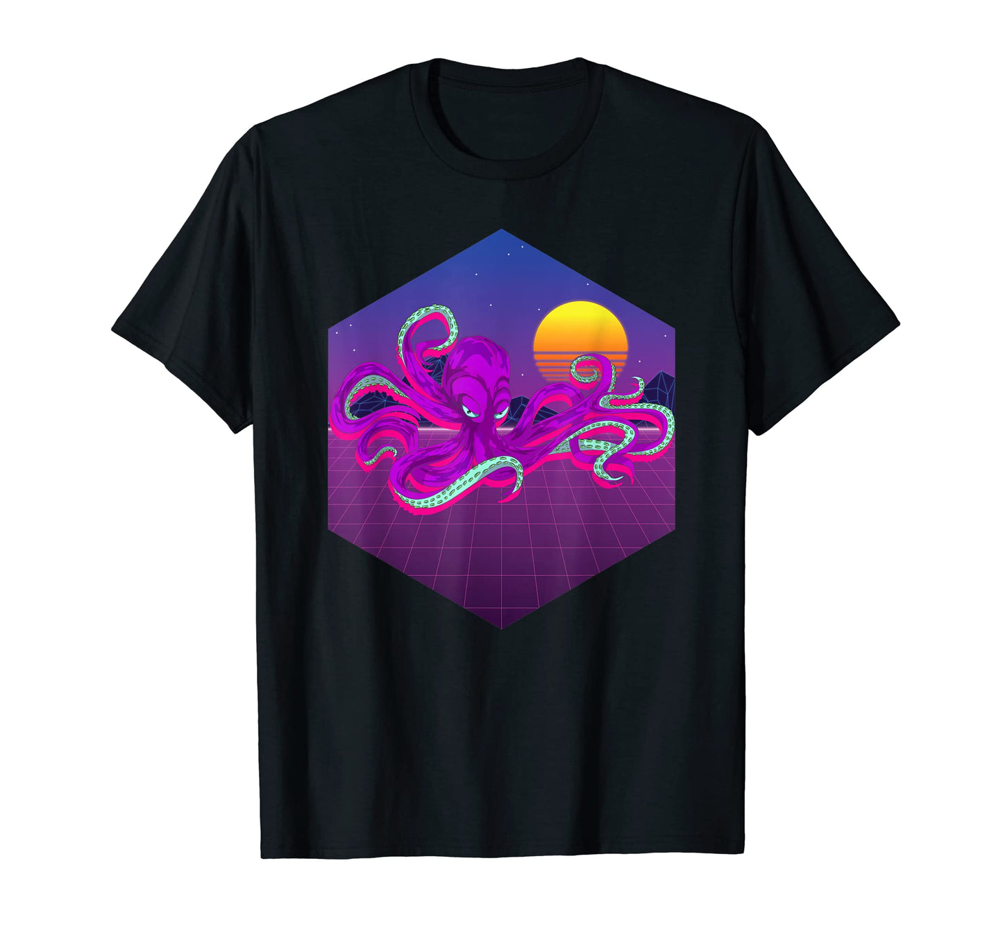 Octopus 80S Art Aesthetic Ocean Animal T-Shirt - Fun Novelty Design Unisex - T-Shirt, Sweatshirt, Hoodie