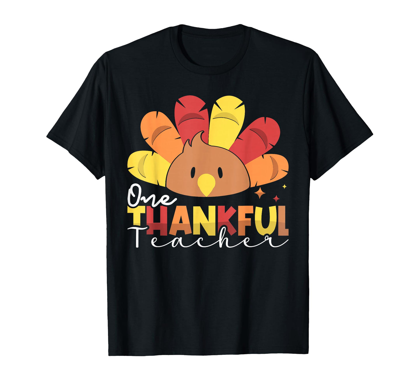 One Thankful Teacher Rainbow T-Shirt - Minimalist Print for Adults - T-Shirt, Sweatshirt, Hoodie