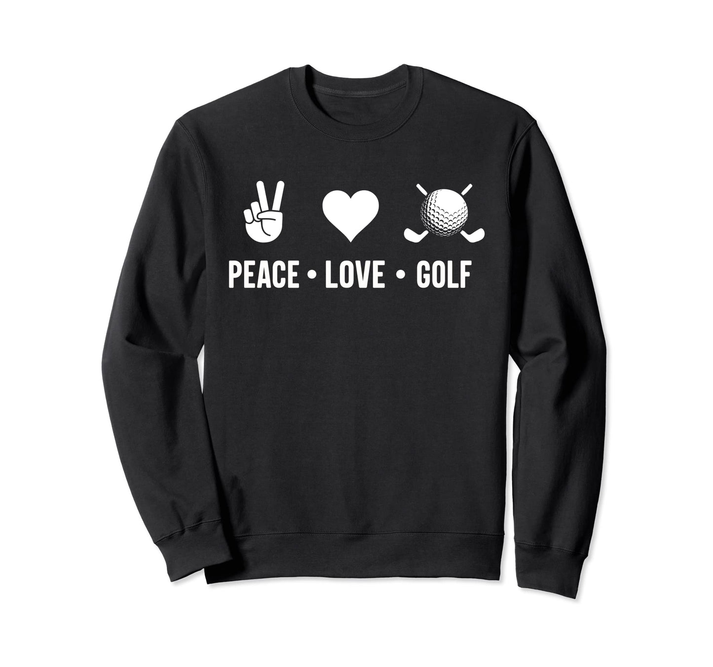Peace Love Golf Ball Swing Awesome T-Shirt - Aesthetic Graphic for Adults - T-Shirt, Sweatshirt, Hoodie