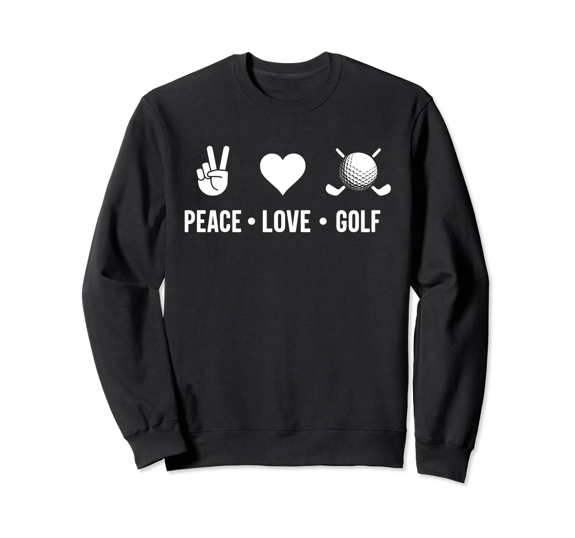 Peace Love Golf Ball Swing Awesome T-Shirt - Aesthetic Graphic for Adults - T-Shirt, Sweatshirt, Hoodie