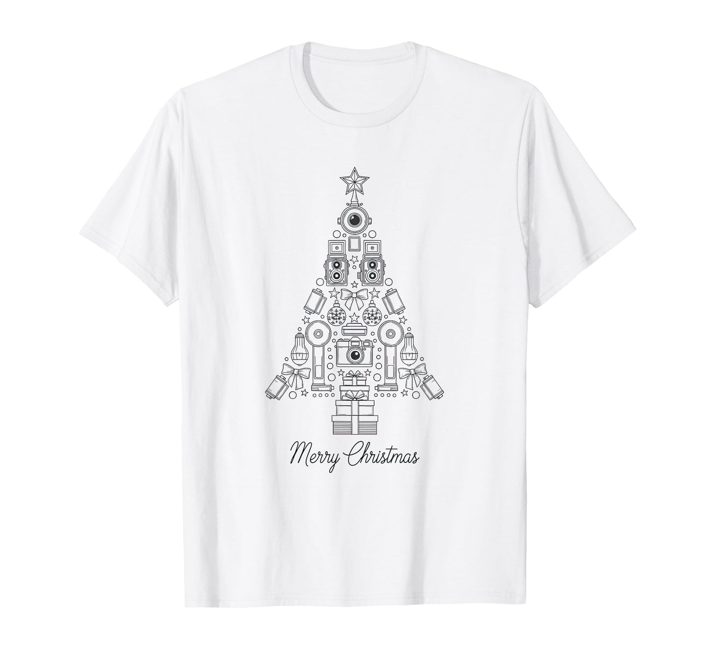 Merry Photography Camera Tree T-Shirt - Casual Everyday Wear Men Women - T-Shirt, Sweatshirt, Hoodie