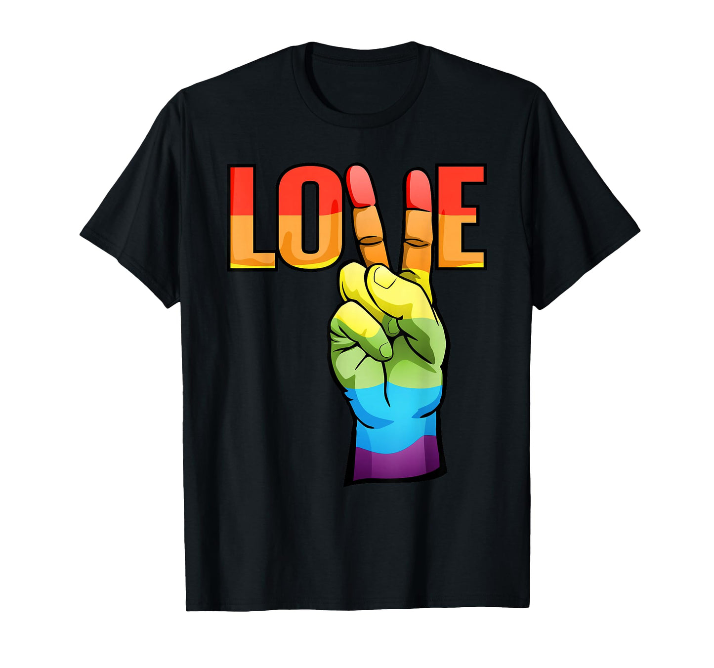 Love Peace Sign Rainbow T-Shirt - Aesthetic Graphic for Adults - T-Shirt, Sweatshirt, Hoodie