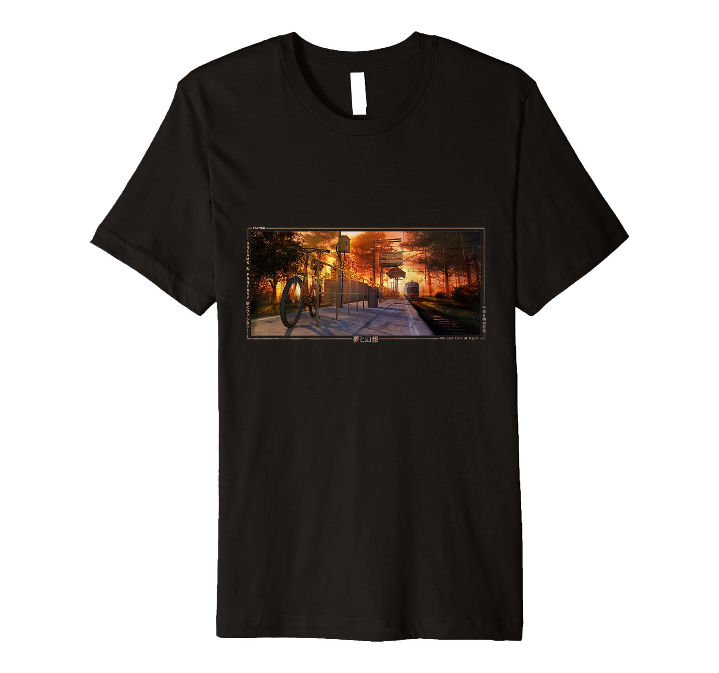 Anime Train Station Vaporwave Aesthetic T-Shirt - Graphic Print Men Women - T-Shirt, Sweatshirt, Hoodie