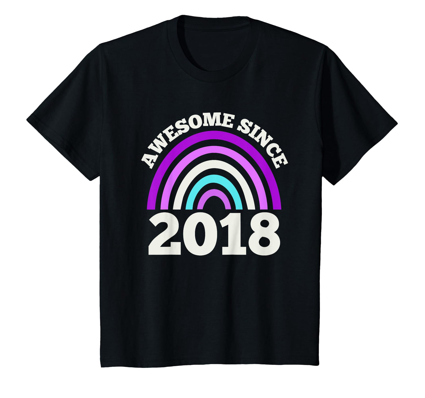 Awesome Since 2018 Purple Rainbow 4Th T-Shirt - Custom Art Print Men Women - T-Shirt, Sweatshirt, Hoodie