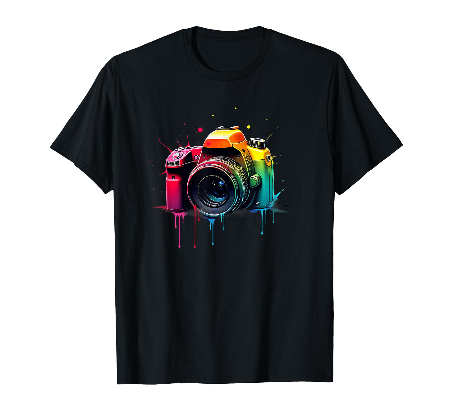 Photography Colorful Camera Dripping T-Shirt - Streetwear Style Unisex - T-Shirt, Sweatshirt, Hoodie