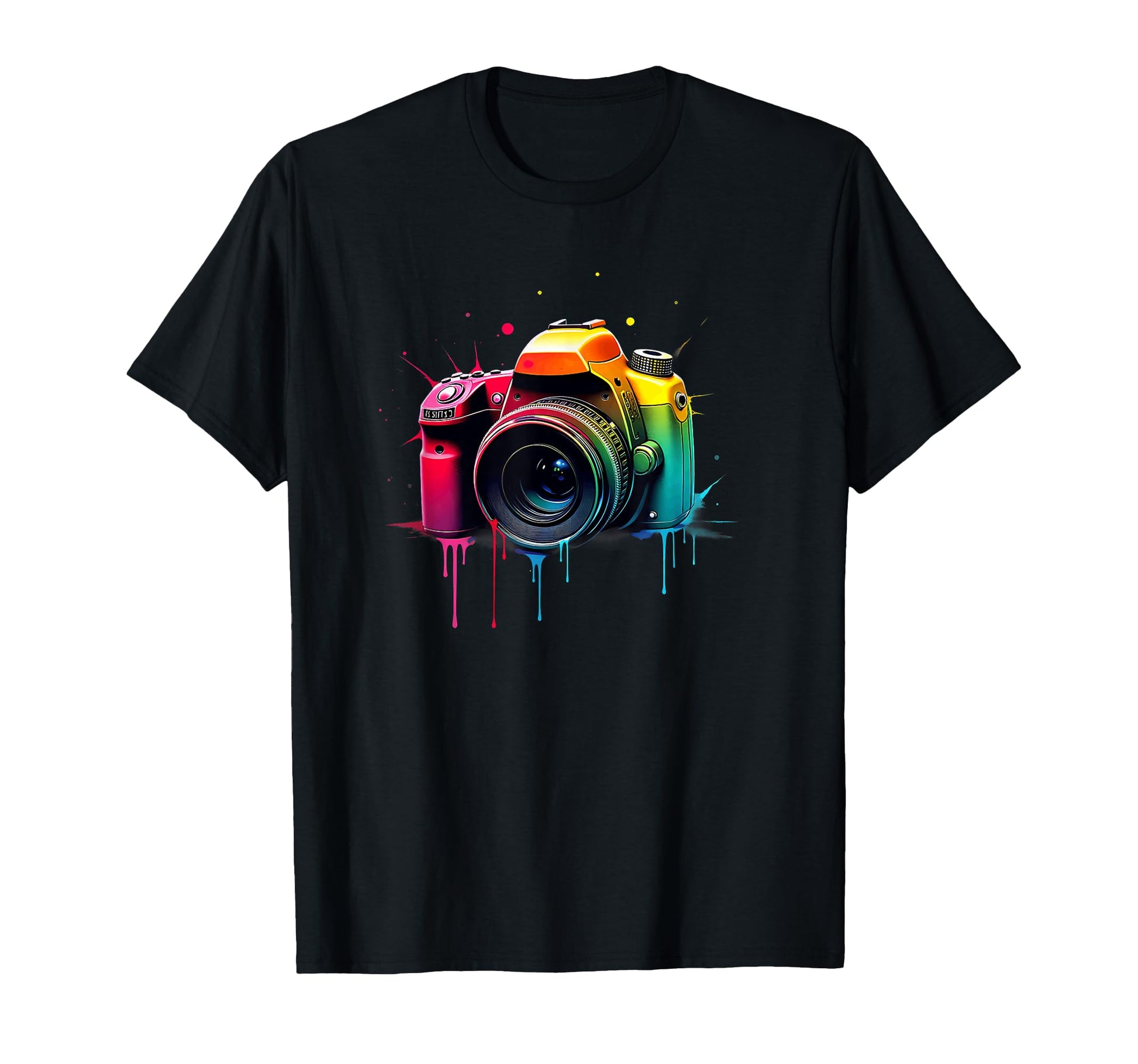 Photography Colorful Camera Dripping T-Shirt - Streetwear Style Unisex - T-Shirt, Sweatshirt, Hoodie