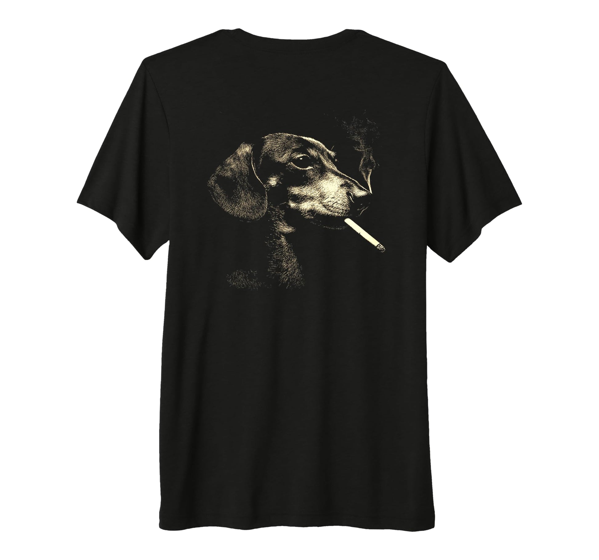 Dachshund Smoking Cigarette Grunge T-Shirt - Trendy Graphic for Adults - T-Shirt, Sweatshirt, Hoodie