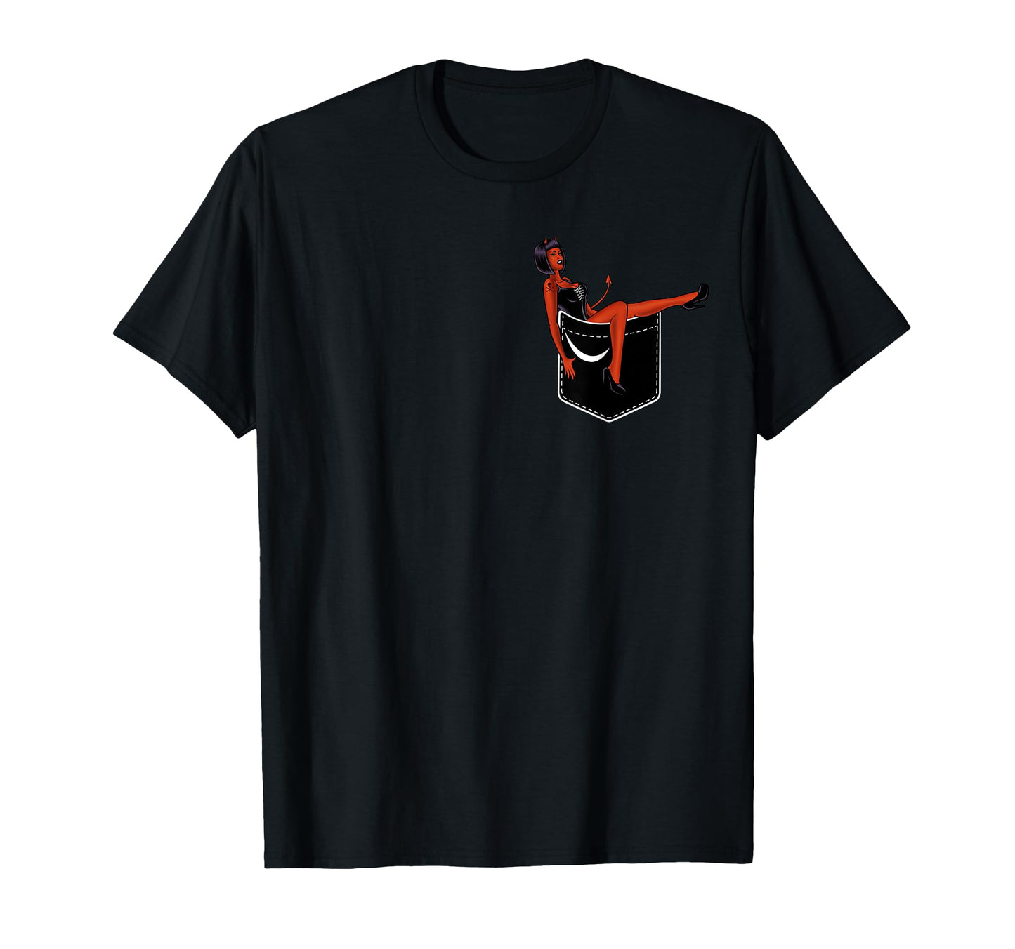 Pinup Chest Pocket Pinup T-Shirt - Minimalist Print Unisex - T-Shirt, Sweatshirt, Hoodie