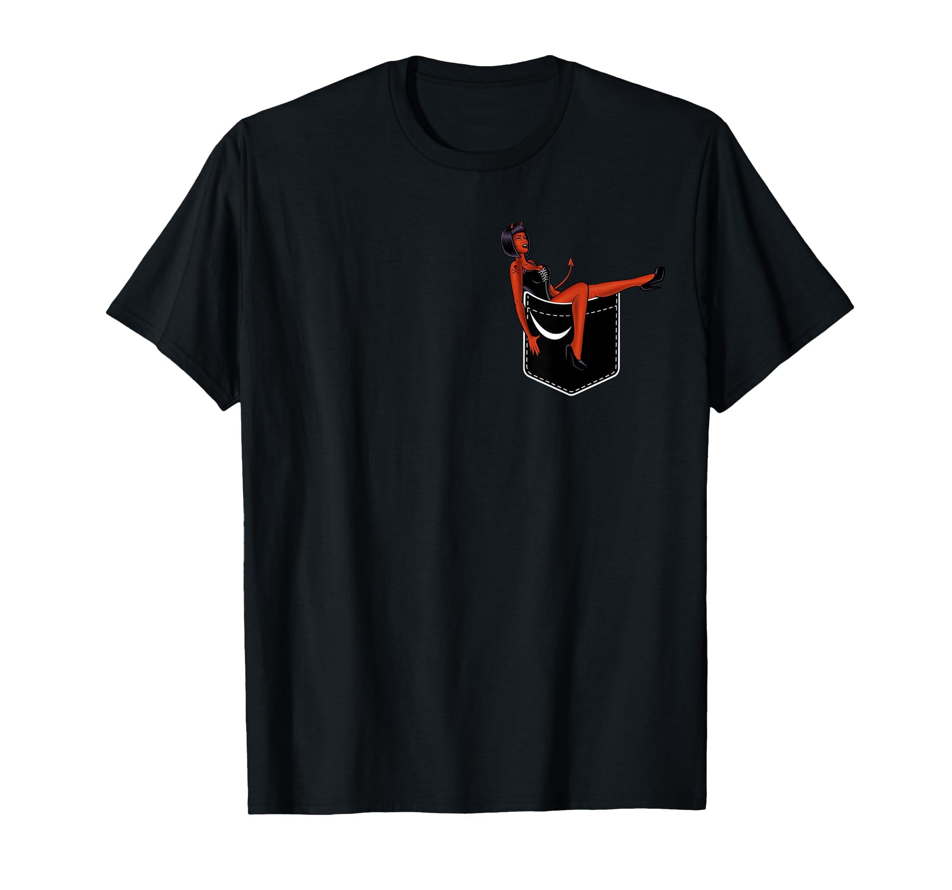 Pinup Chest Pocket Pinup T-Shirt - Minimalist Print Unisex - T-Shirt, Sweatshirt, Hoodie