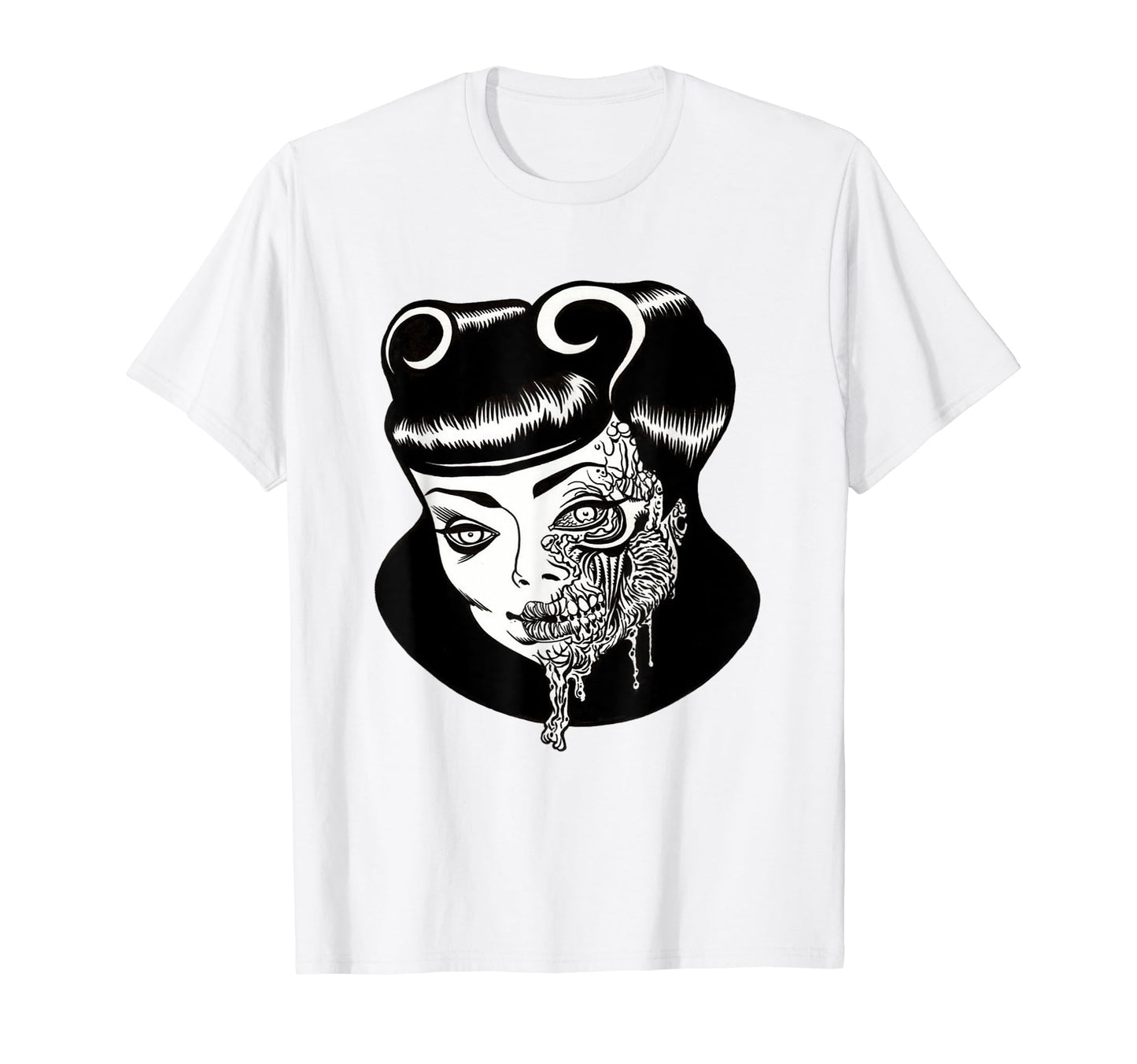 Zombie Pin Up Head T-Shirt - Custom Art Print Men Women - T-Shirt, Sweatshirt, Hoodie