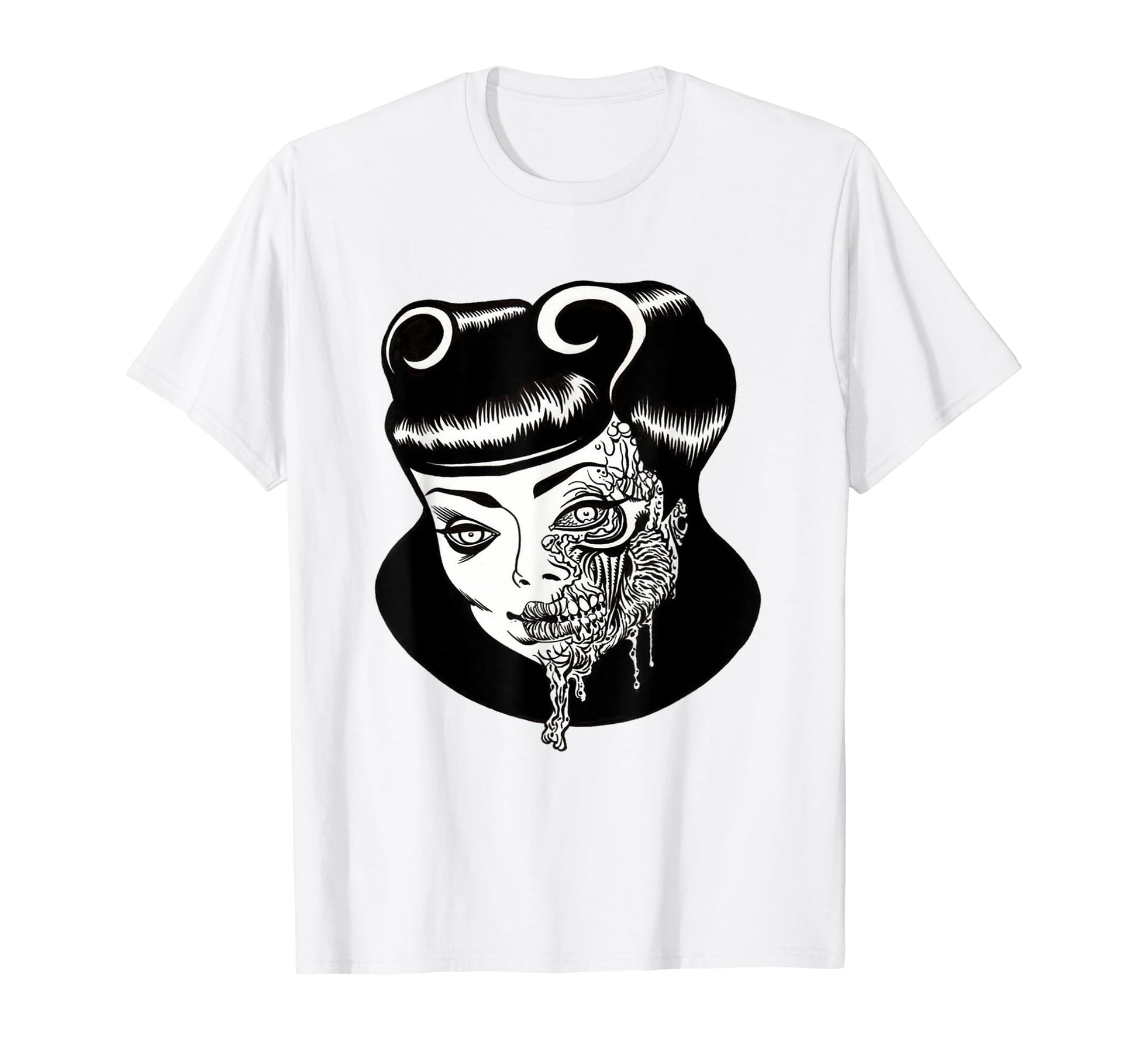 Zombie Pin Up Head T-Shirt - Custom Art Print Men Women - T-Shirt, Sweatshirt, Hoodie
