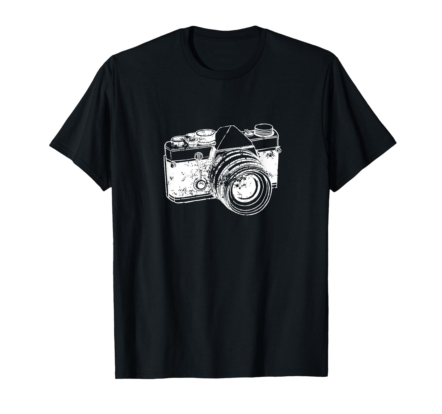 White Camera Distressed Camera T-Shirt - Casual Everyday Wear for Adults - T-Shirt, Sweatshirt, Hoodie