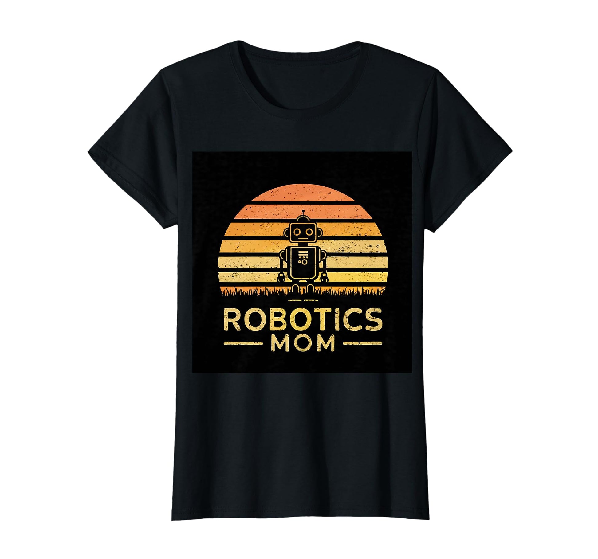 Robotics Mom Robot Rainbow Sunset T-Shirt - Aesthetic Graphic for Adults - T-Shirt, Sweatshirt, Hoodie