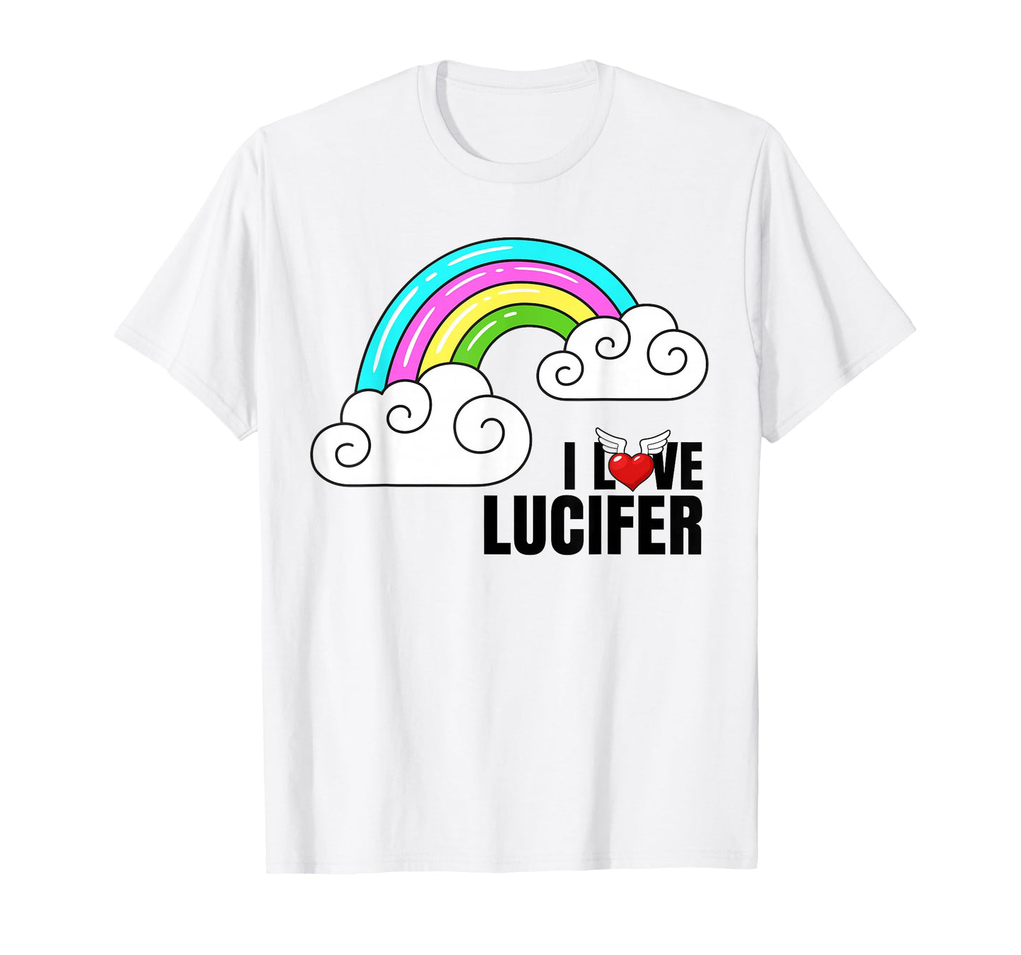 I Love Lucifer Rainbow Devil Worshipper T-Shirt - Novelty Apparel Unisex - T-Shirt, Sweatshirt, Hoodie