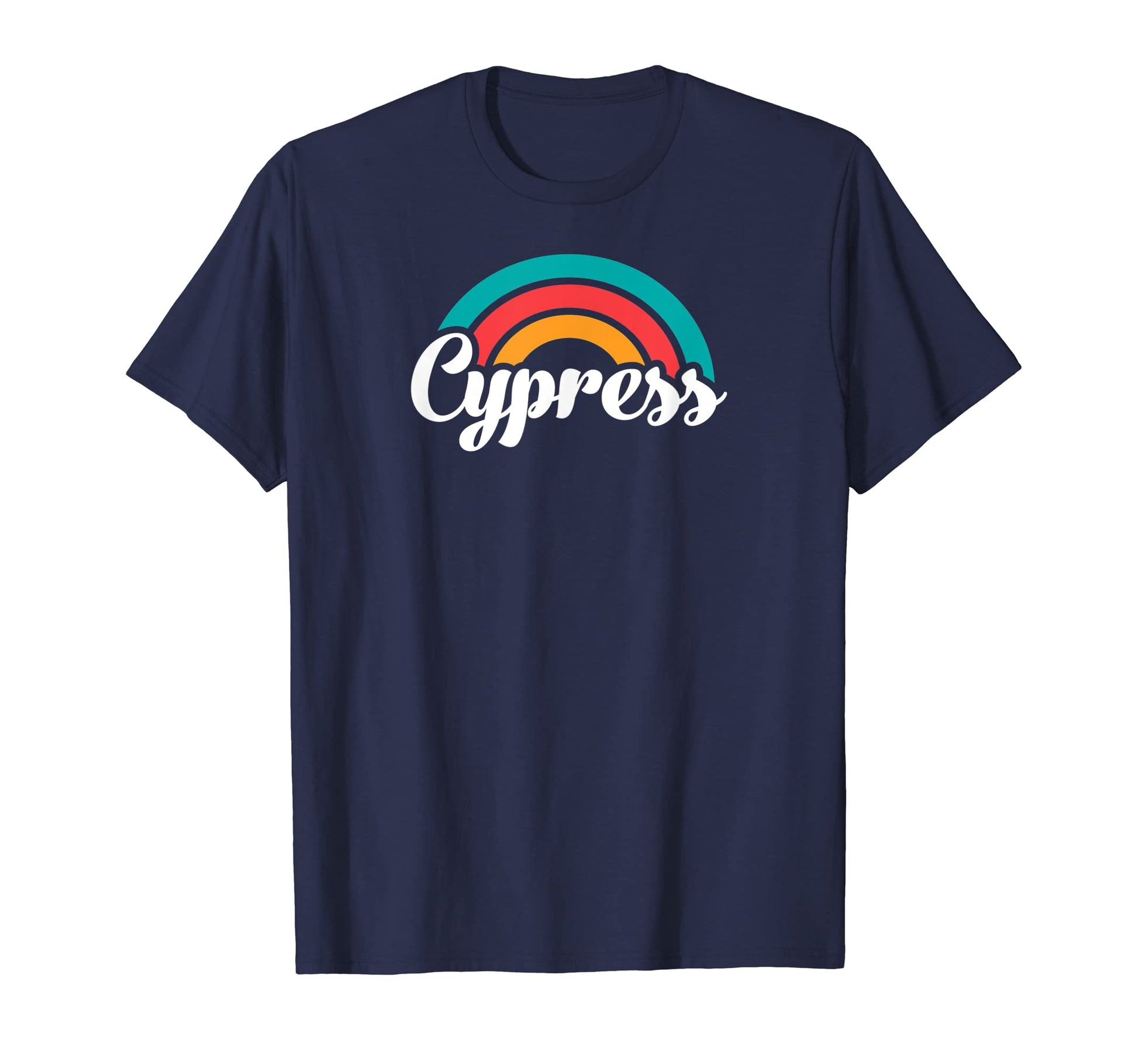 Cypress Ca Script Rainbow T-Shirt - Novelty Apparel for Adults - T-Shirt, Sweatshirt, Hoodie