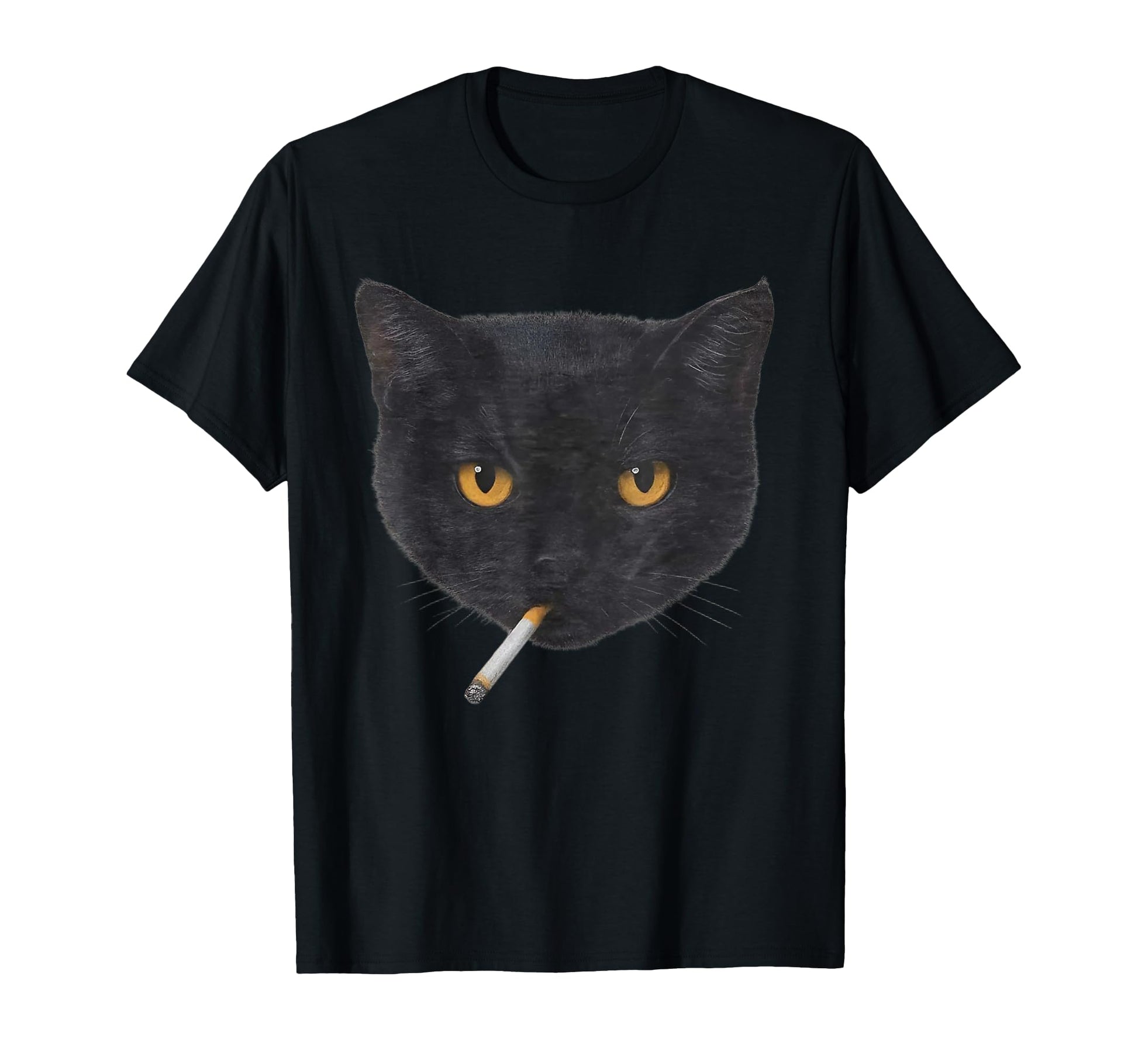 Smoking Cat Y2K Black Cat 90S Grunge T-Shirt - Aesthetic Graphic Men Women - T-Shirt, Sweatshirt, Hoodie
