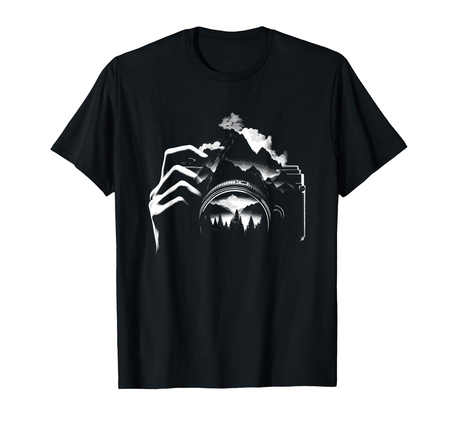 Camera Forest Illustration Nature T-Shirt - Trendy Graphic Men Women - T-Shirt, Sweatshirt, Hoodie