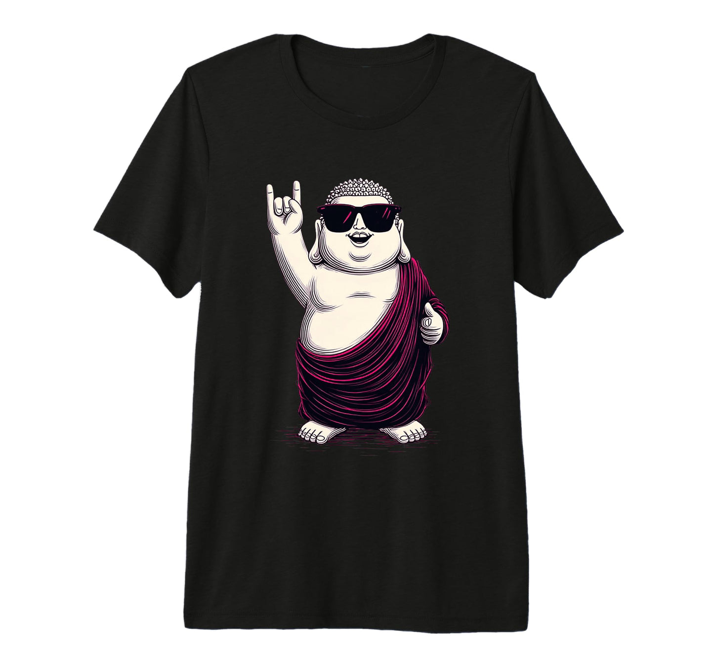 Funny Buddha Monk Rock Chill Tri Blend T-Shirt - Novelty Apparel Men Women - T-Shirt, Sweatshirt, Hoodie