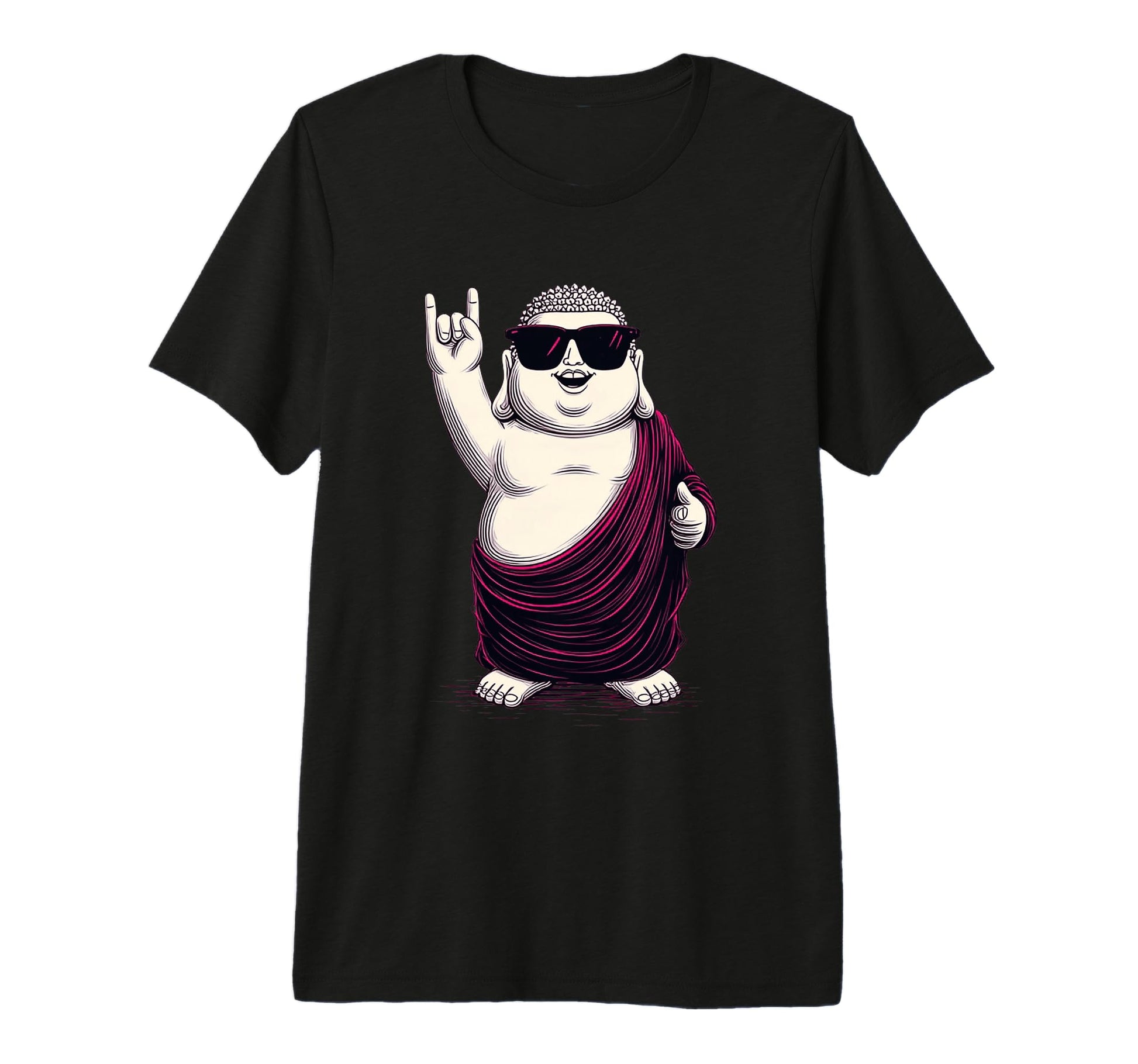 Funny Buddha Monk Rock Chill Tri Blend T-Shirt - Novelty Apparel Men Women - T-Shirt, Sweatshirt, Hoodie