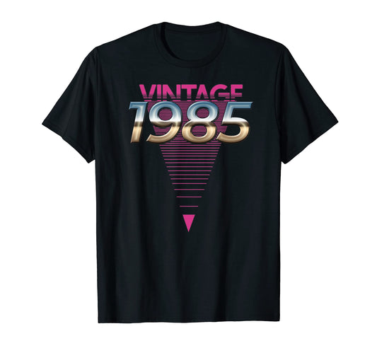 1985 80S Synthwave Triangle T-Shirt - Novelty Apparel for Adults - T-Shirt, Sweatshirt, Hoodie