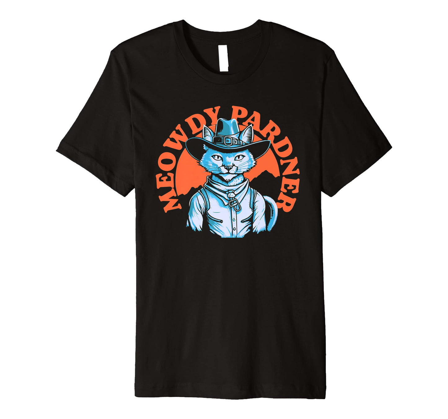 Meowdy Pardner Funny Country Music Cat T-Shirt - Minimalist Print Unisex - T-Shirt, Sweatshirt, Hoodie