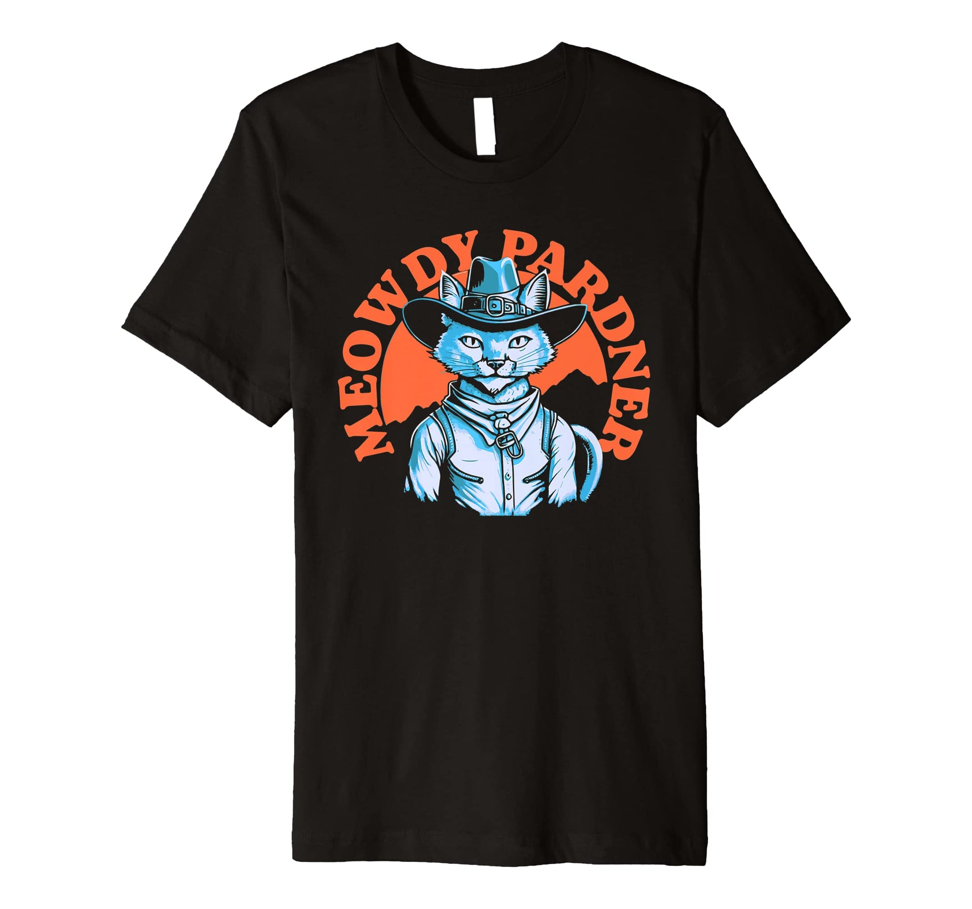 Meowdy Pardner Funny Country Music Cat T-Shirt - Minimalist Print Unisex - T-Shirt, Sweatshirt, Hoodie