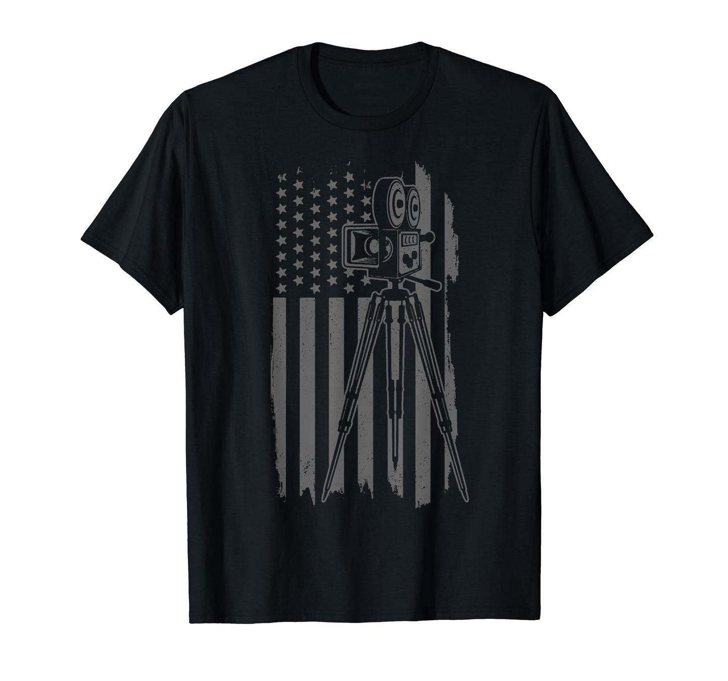 Film Camera Us Flag Movie Director T-Shirt - Novelty Apparel Unisex - T-Shirt, Sweatshirt, Hoodie