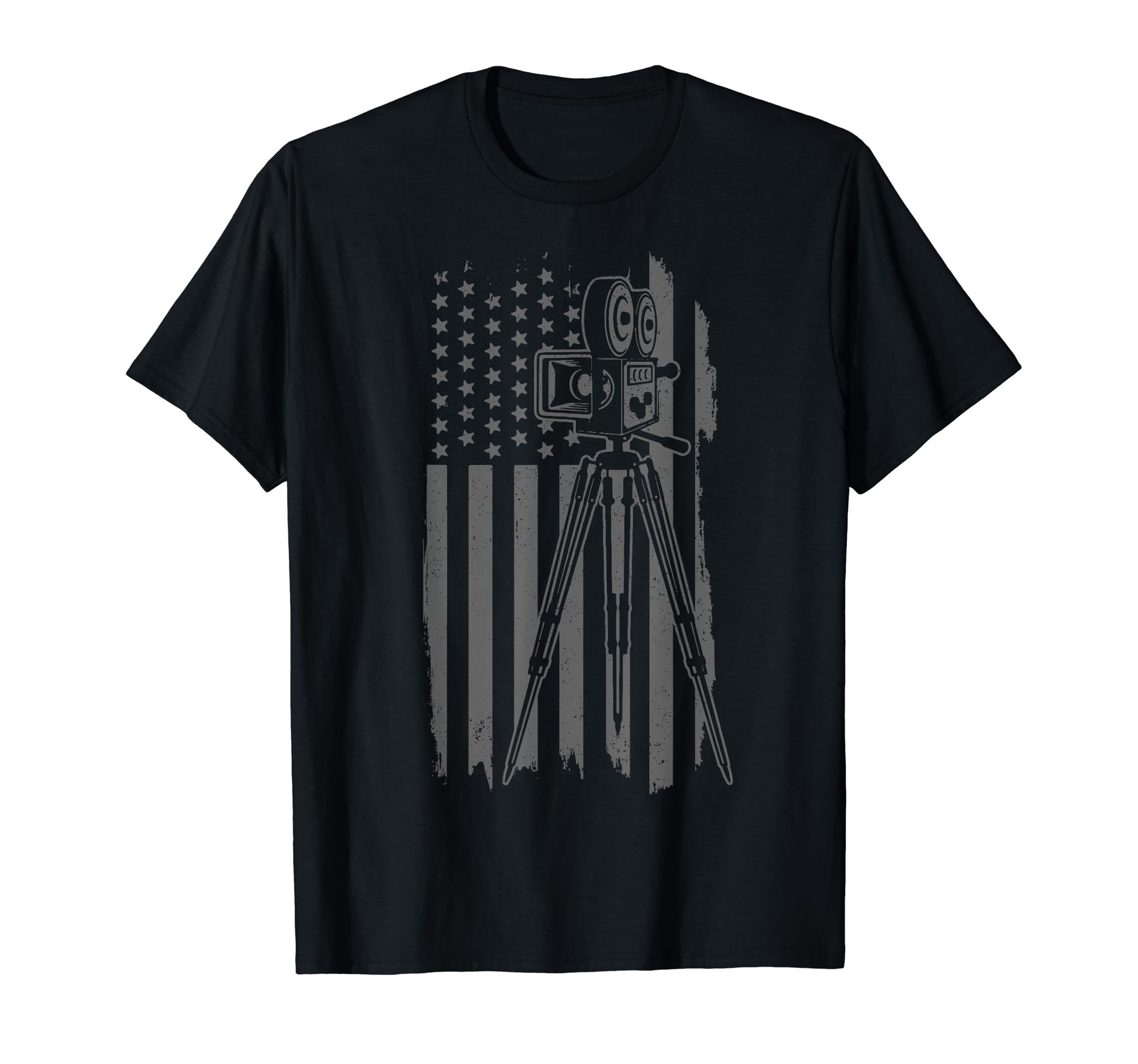 Film Camera Us Flag Movie Director T-Shirt - Novelty Apparel Unisex - T-Shirt, Sweatshirt, Hoodie
