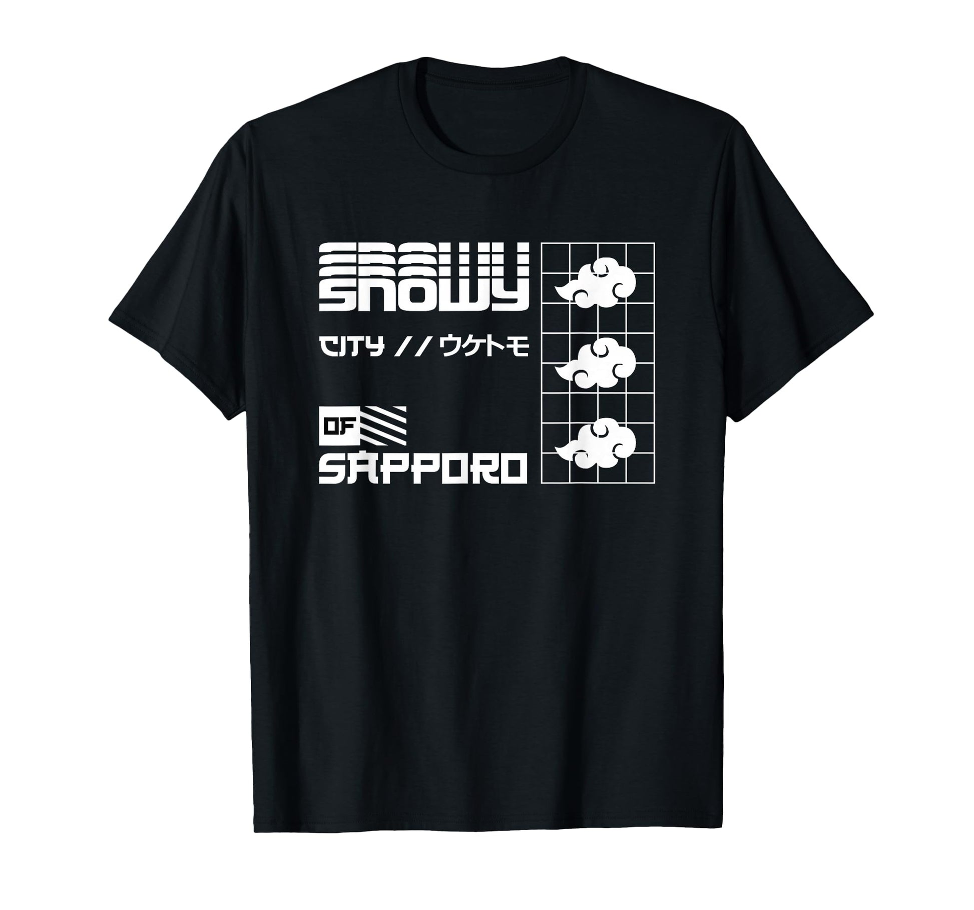 Sapporo Snowy City Japan Anime Aesthetic T-Shirt - Graphic Print Men Women - T-Shirt, Sweatshirt, Hoodie