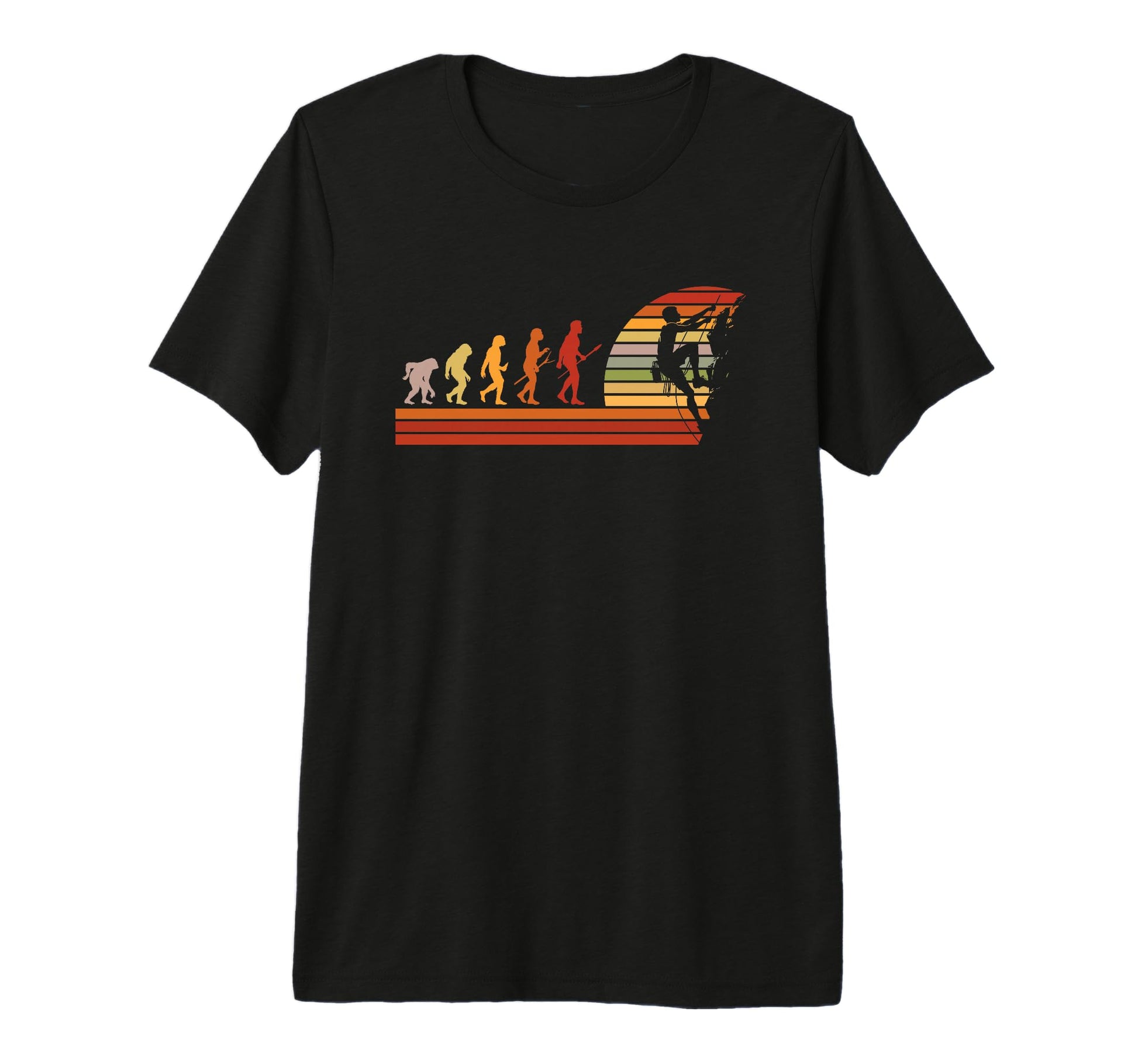 Evolution Rock Climbing Silhouette T-Shirt - Fun Novelty Design Men Women - T-Shirt, Sweatshirt, Hoodie