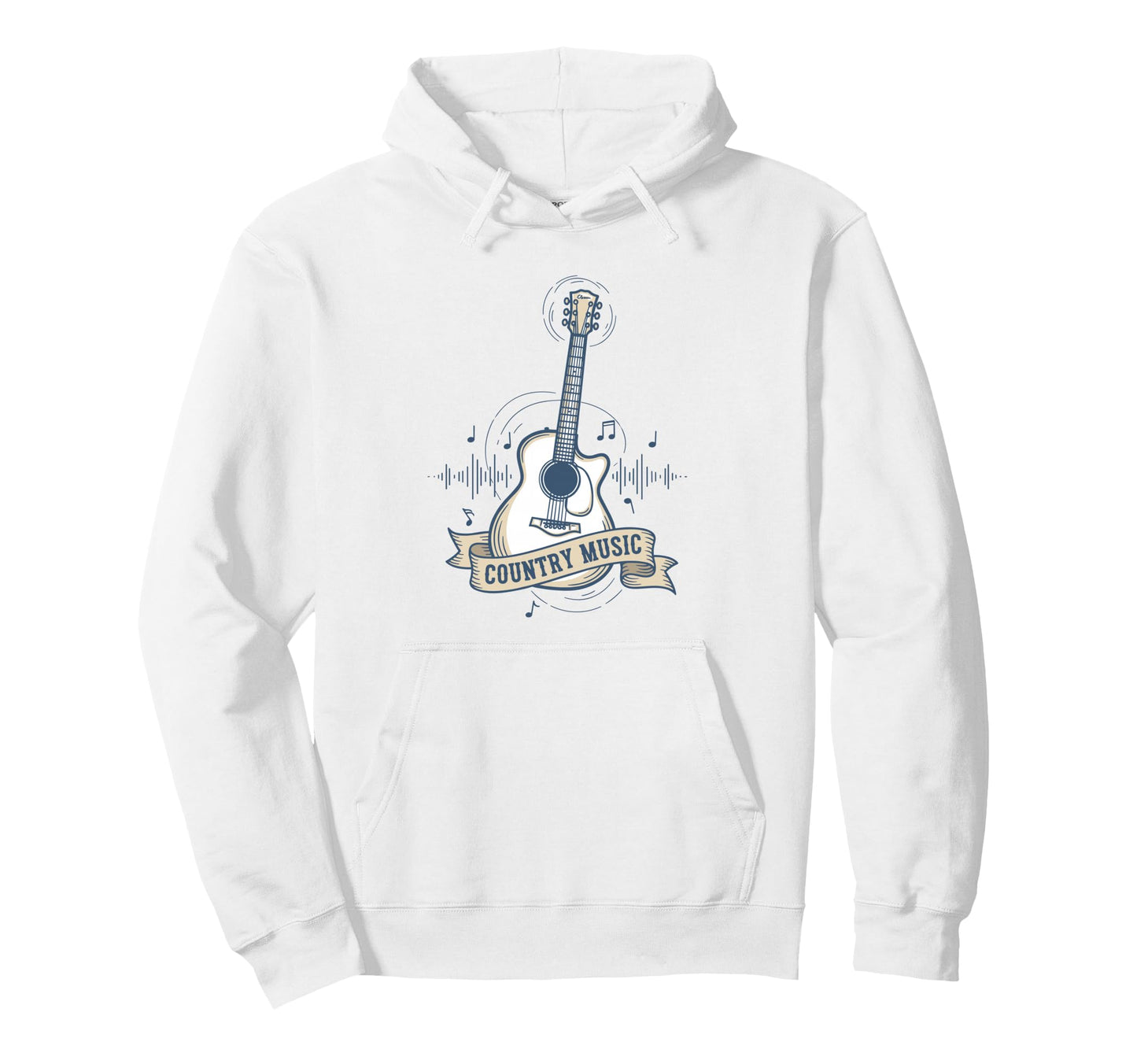 Country Music Guitar Soundwave Hoodie - Fun Novelty Design for Adults - T-Shirt, Sweatshirt, Hoodie