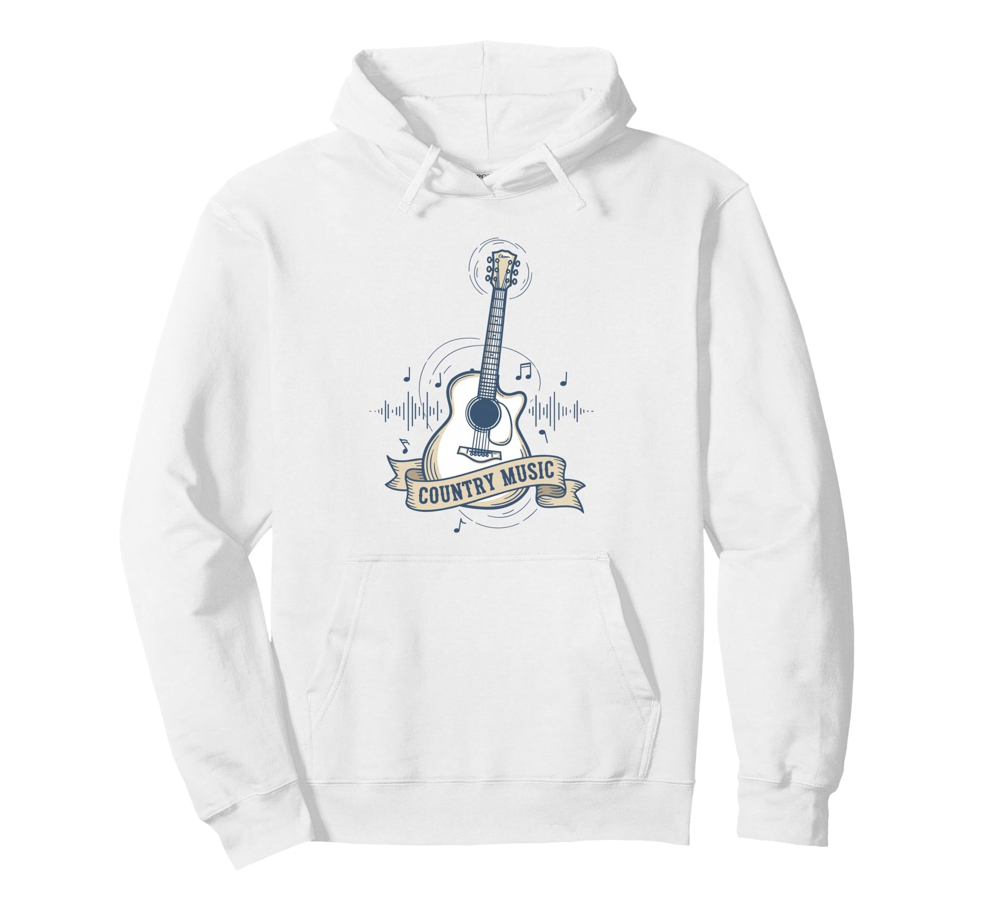 Country Music Guitar Soundwave Hoodie - Fun Novelty Design for Adults - T-Shirt, Sweatshirt, Hoodie
