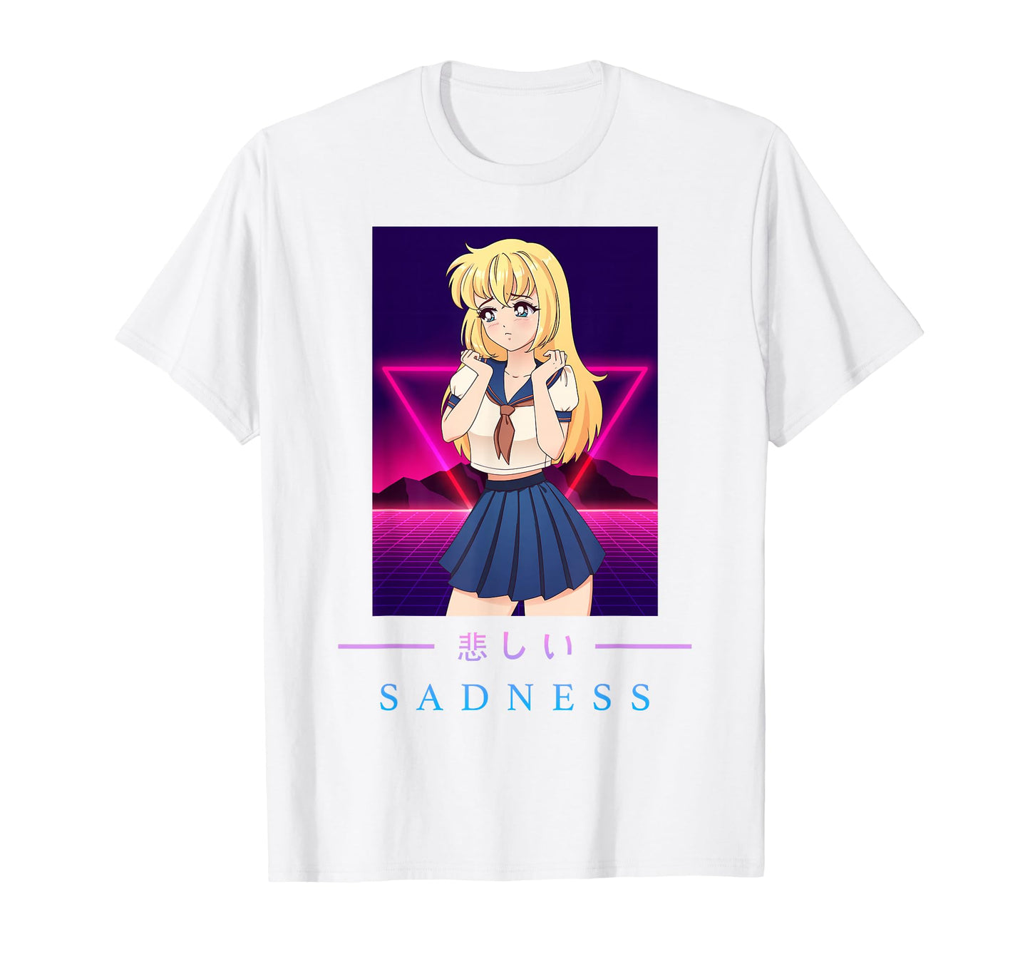 Anime Sadness Japanese Aesthetic T-Shirt - Custom Art Print Unisex - T-Shirt, Sweatshirt, Hoodie