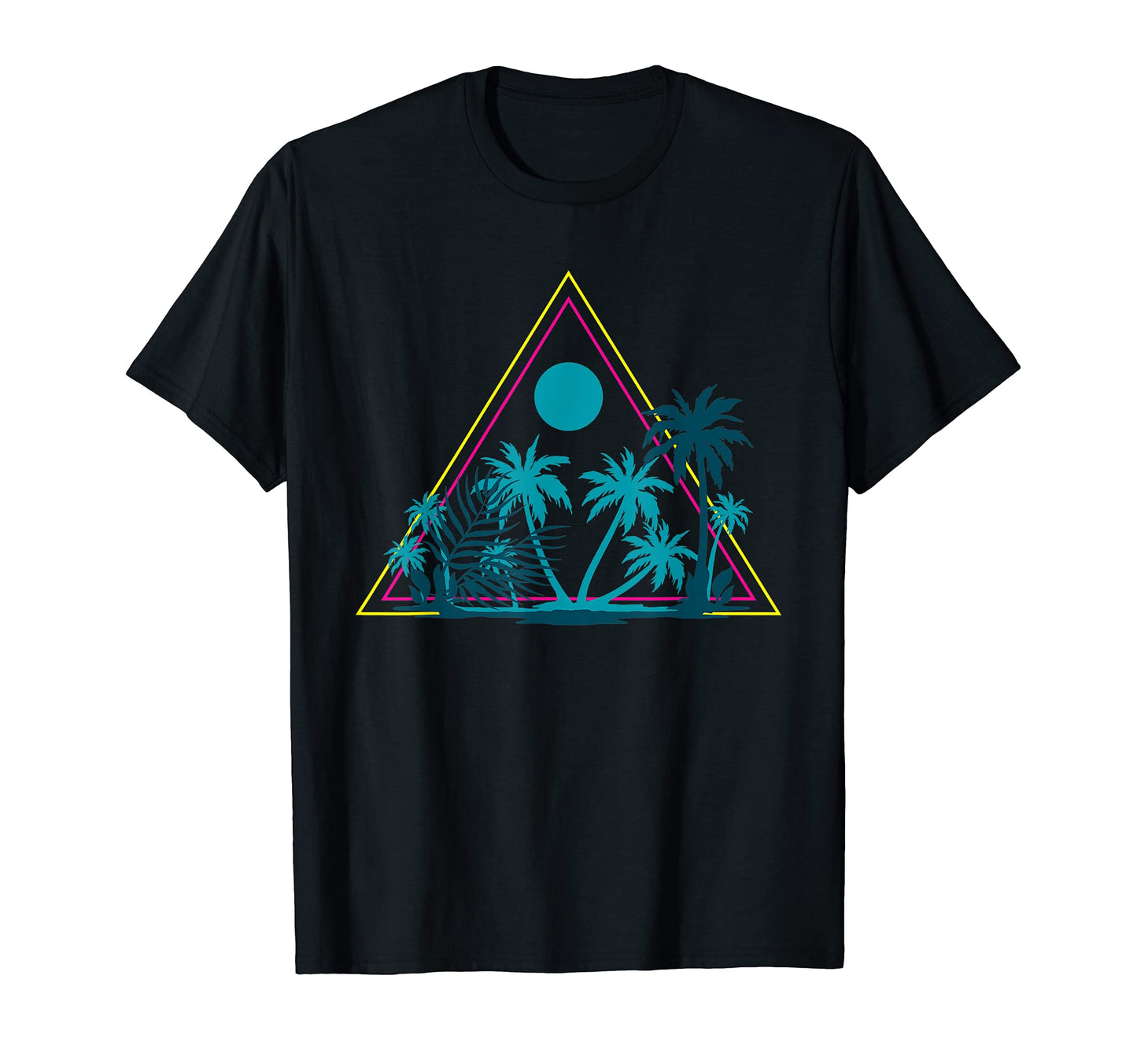 Palm Trees 80S Vaporwave Aesthetic Sunset T-Shirt - Novelty Apparel Unisex - T-Shirt, Sweatshirt, Hoodie