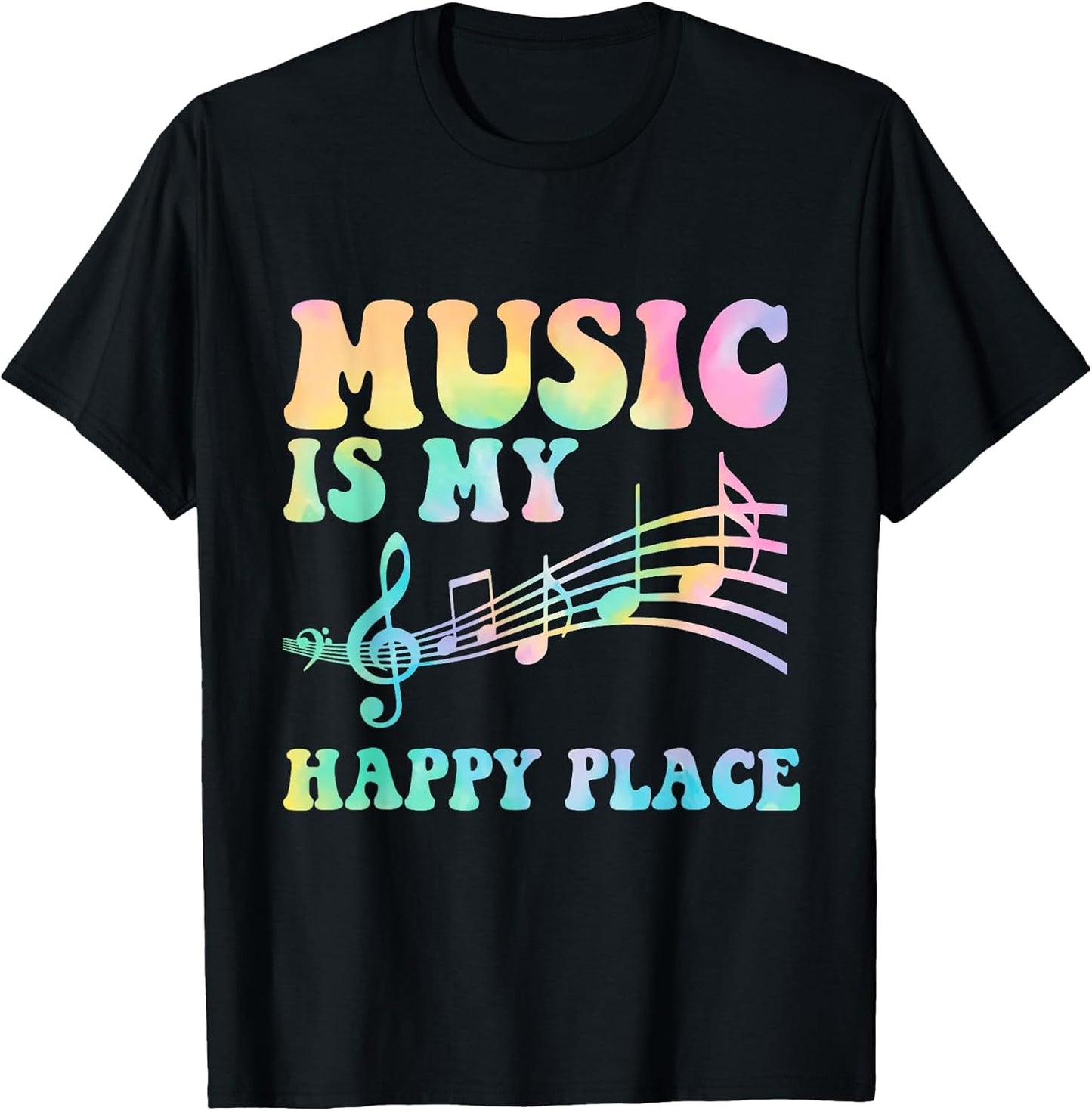 Music Is My Happy Place Inspiring Novelty - Adult & Kids T-Shirts, Sweatshirts & Hoodies apparel design preview 1