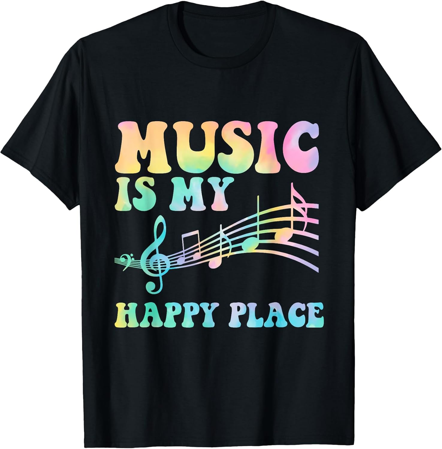 Music Is My Happy Place Inspiring Novelty - Adult & Kids T-Shirts, Sweatshirts & Hoodies apparel design preview 1