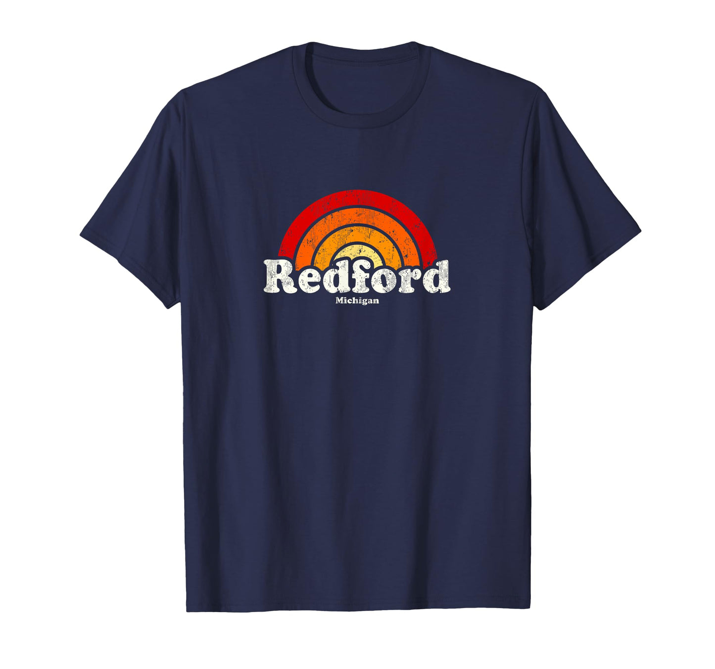 Redford Michigan Mi 70S Rainbow T-Shirt - Casual Everyday Wear Men Women - T-Shirt, Sweatshirt, Hoodie