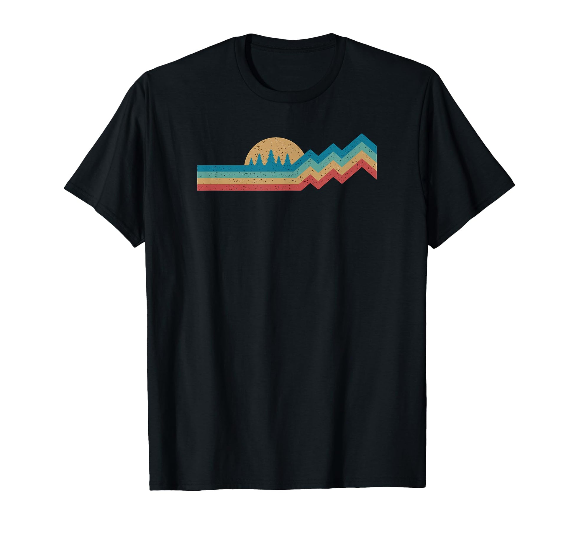 Rainbow Forest Landscape Line Art T-Shirt - Unique Graphic for Adults - T-Shirt, Sweatshirt, Hoodie