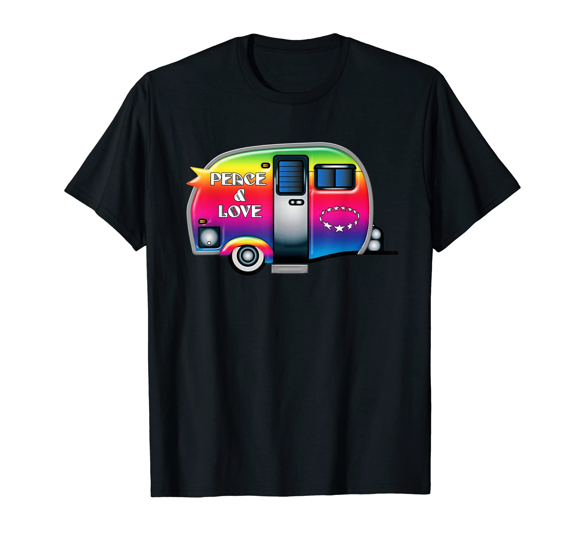 Camper Travel Trailer Peace Love T-Shirt - Streetwear Style for Adults - T-Shirt, Sweatshirt, Hoodie