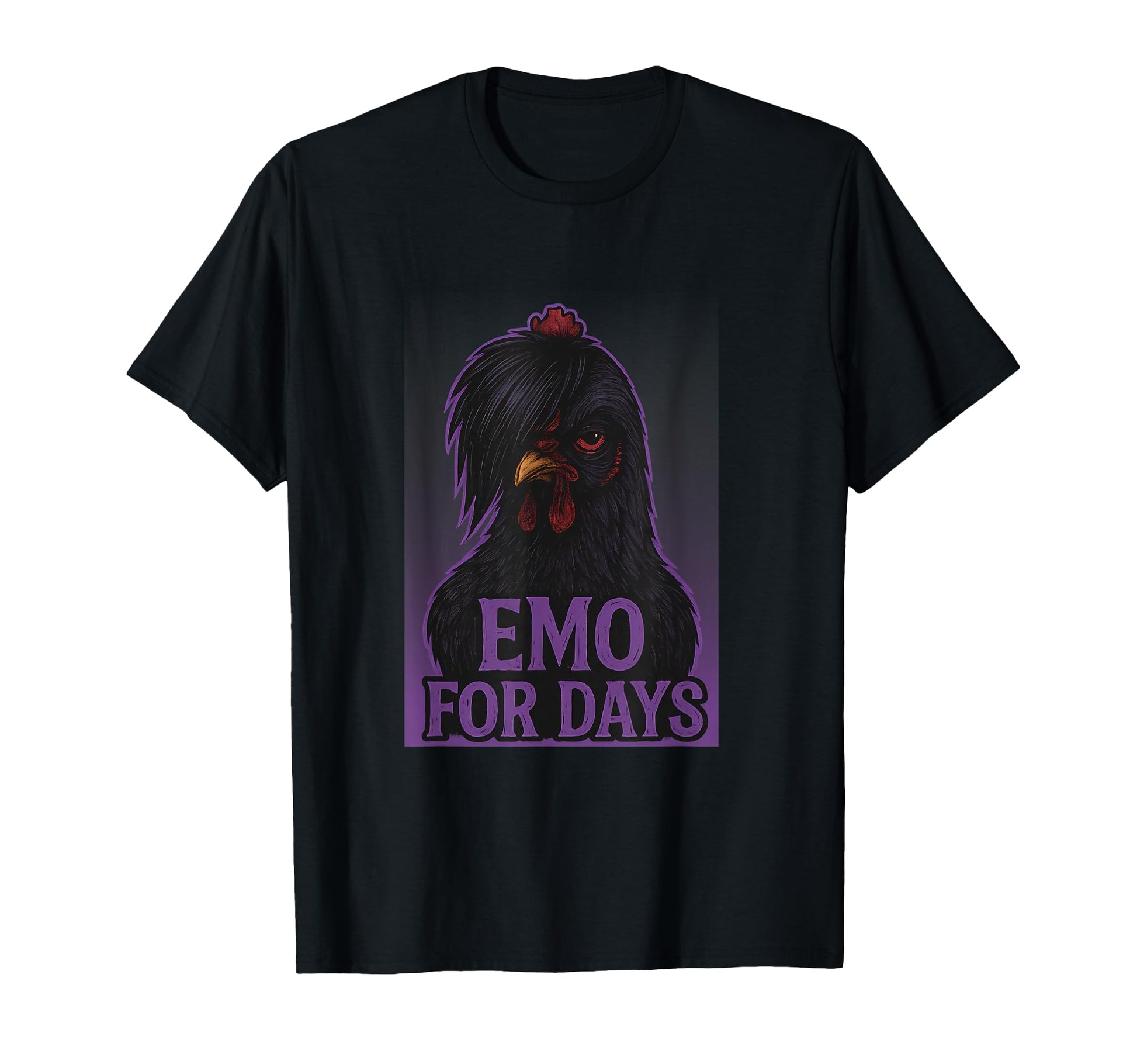 Dark Emo Chicken Moody Goth Aesthetic T-Shirt - Unique Graphic Men Women - T-Shirt, Sweatshirt, Hoodie