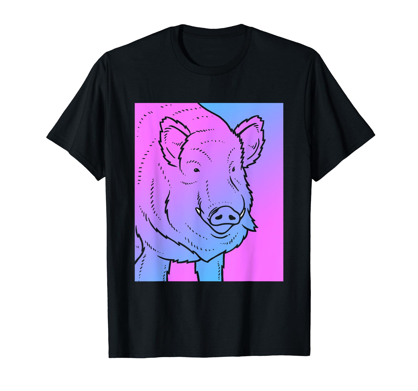 Vaporwave Wild Boar Aesthetic T-Shirt - Casual Everyday Wear for Adults - T-Shirt, Sweatshirt, Hoodie