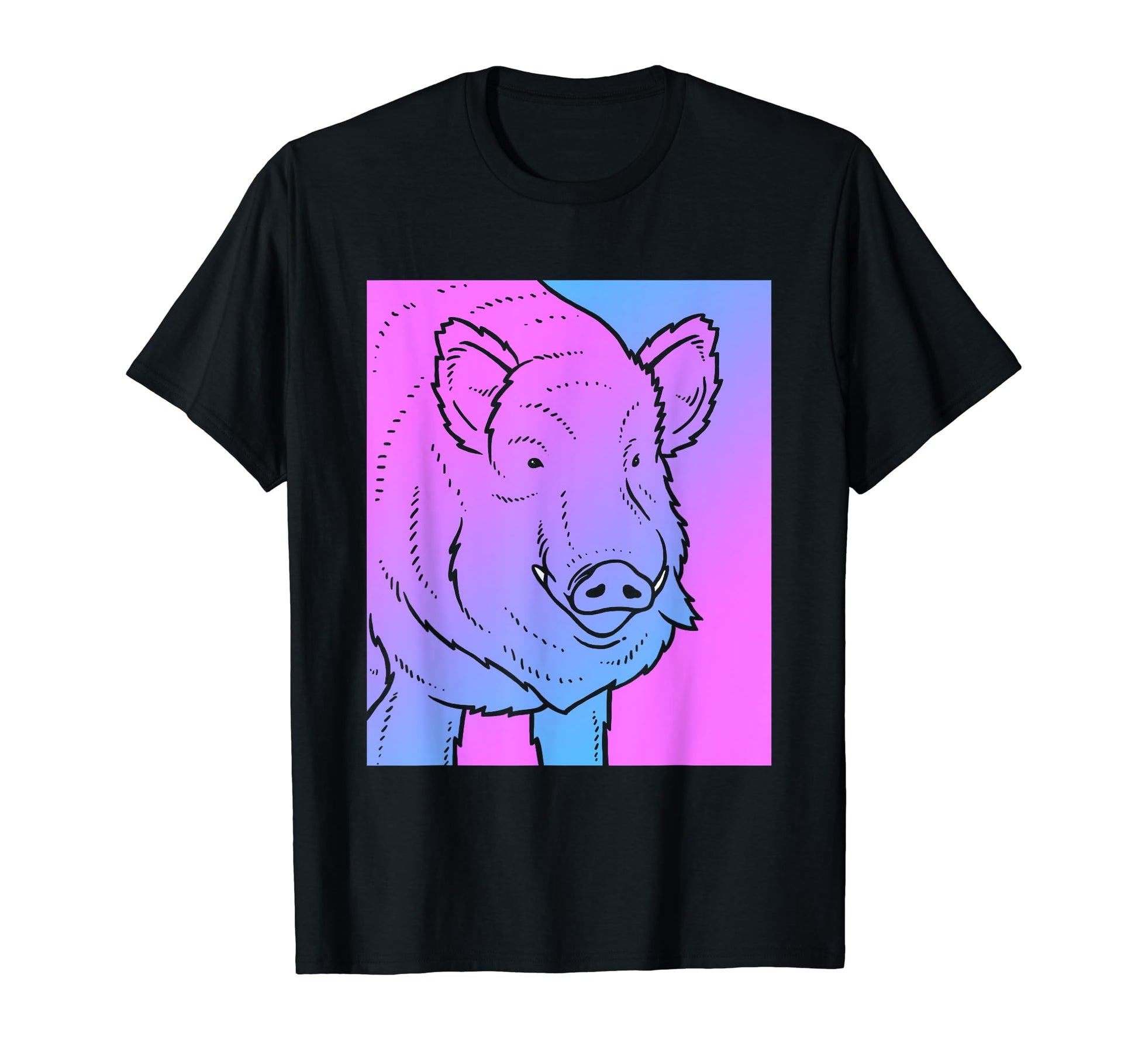Vaporwave Wild Boar Aesthetic T-Shirt - Casual Everyday Wear for Adults - T-Shirt, Sweatshirt, Hoodie