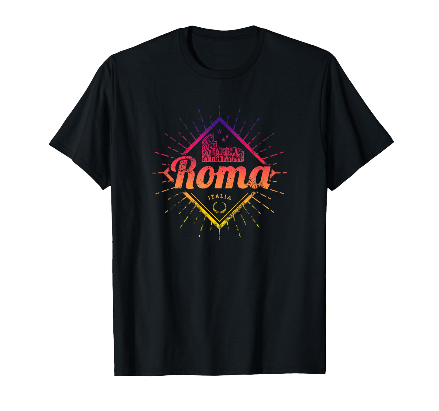 Rome Italy Colosseum Rainbow Souvenir T-Shirt - Novelty Apparel Unisex - T-Shirt, Sweatshirt, Hoodie