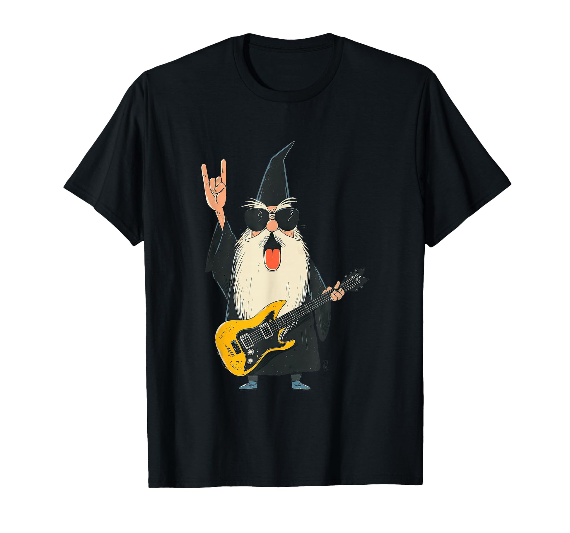Funny Wizard Rock Guitar Player T-Shirt - Streetwear Style for Adults - T-Shirt, Sweatshirt, Hoodie