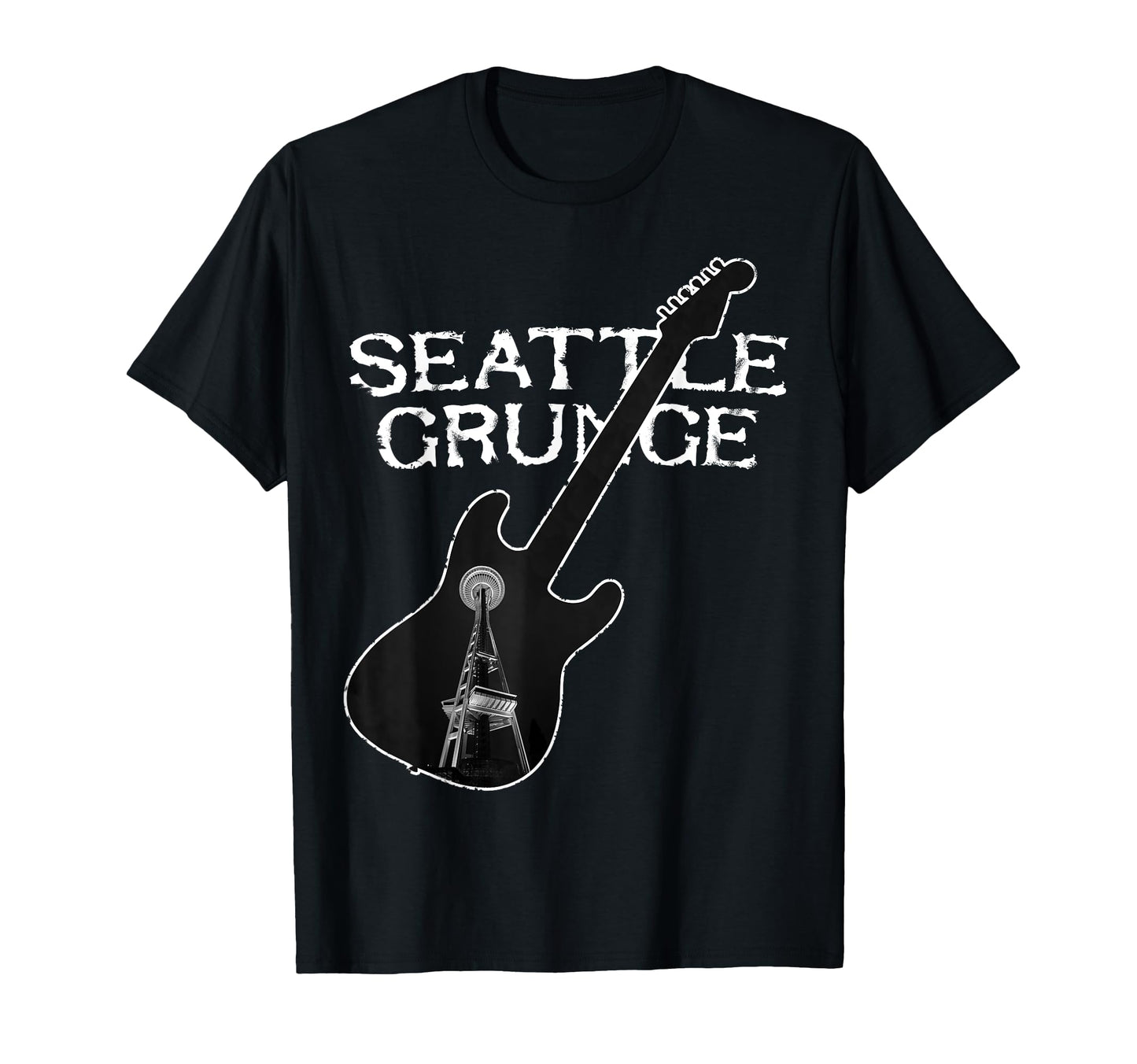 Seattle Grunge Rock Guitar Space Needle T-Shirt - Trendy Graphic Men Women - T-Shirt, Sweatshirt, Hoodie